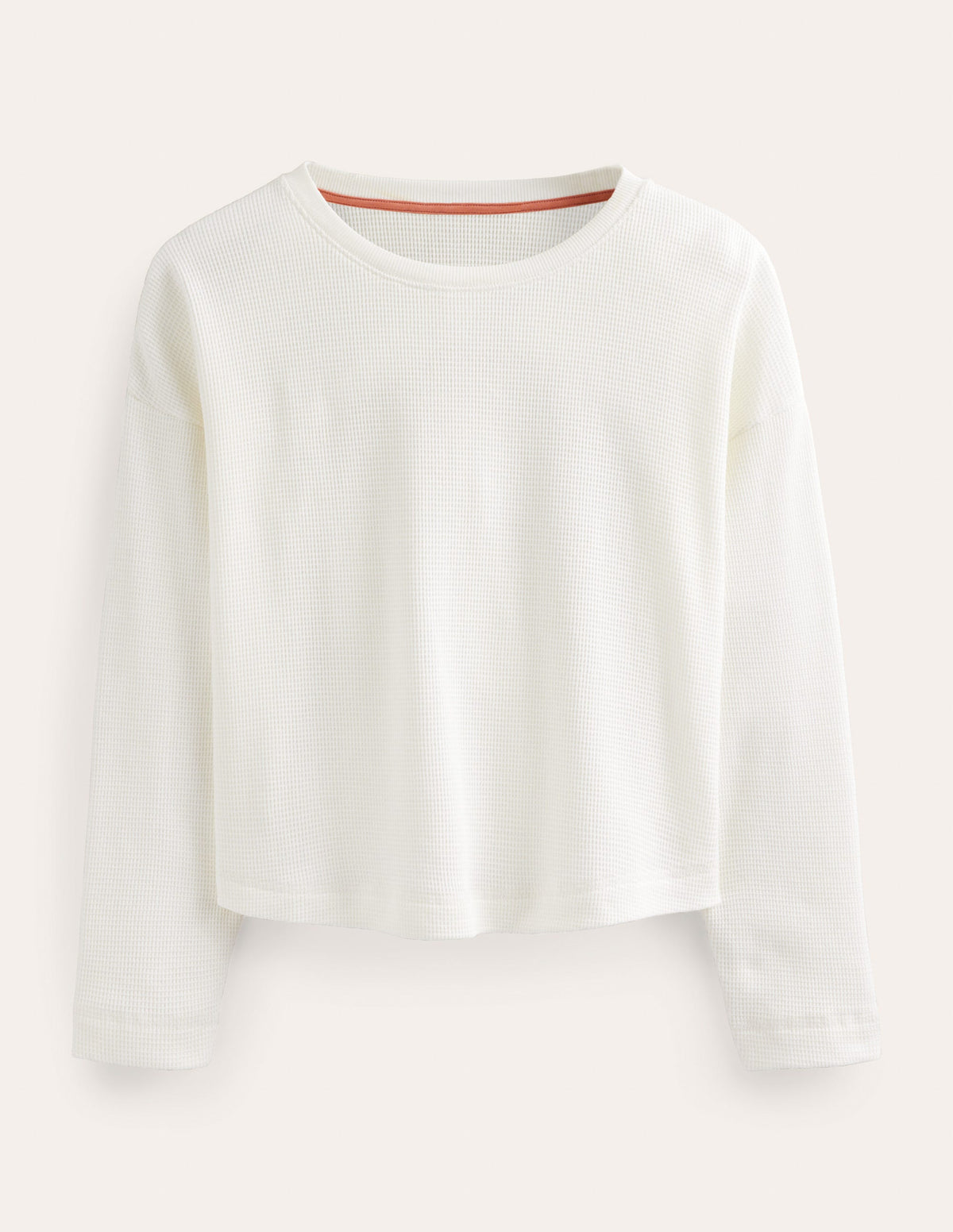 Textured Waffle Detail Top-Ivory - Image 5