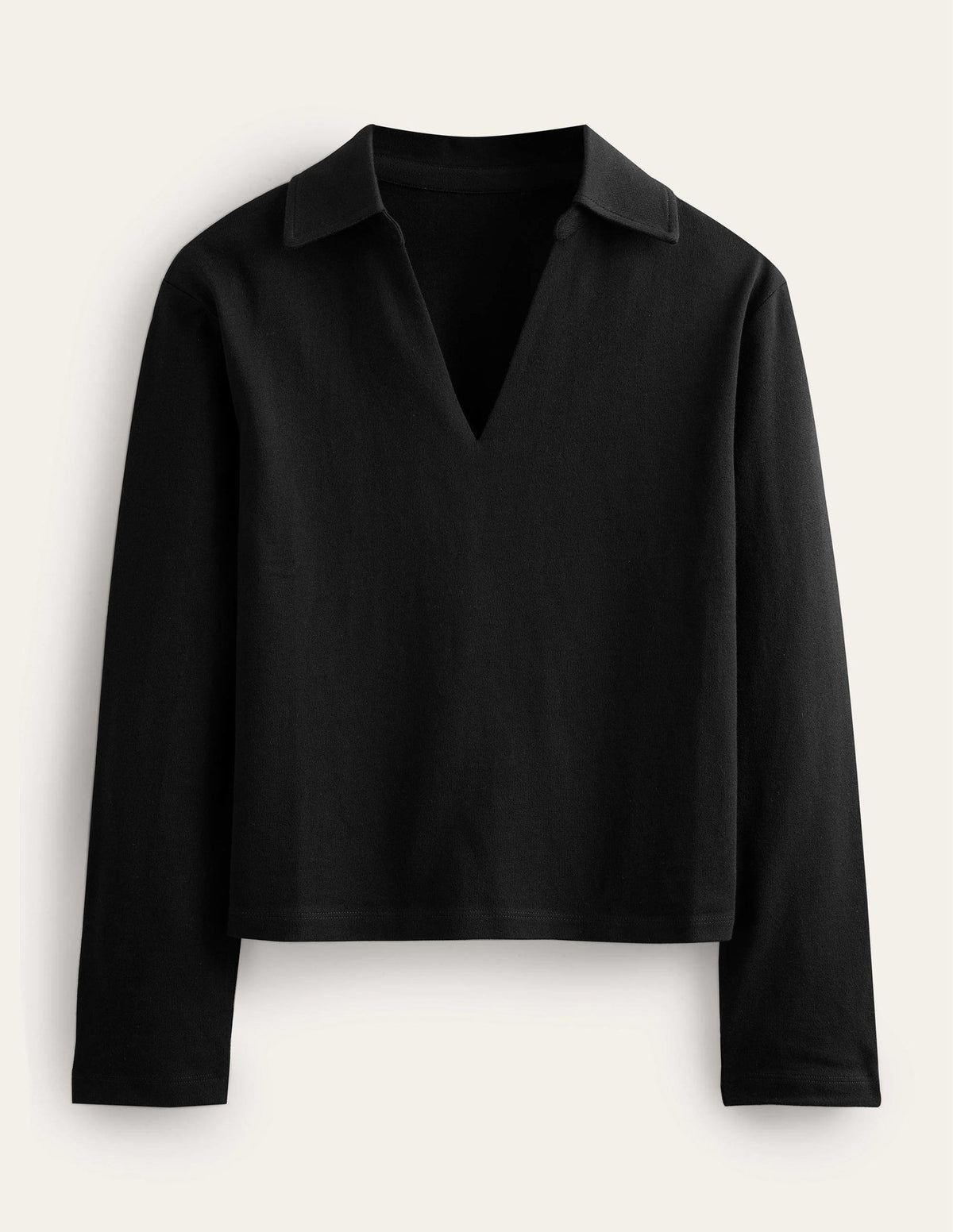 Notch Collar Stripe Top-Black-5