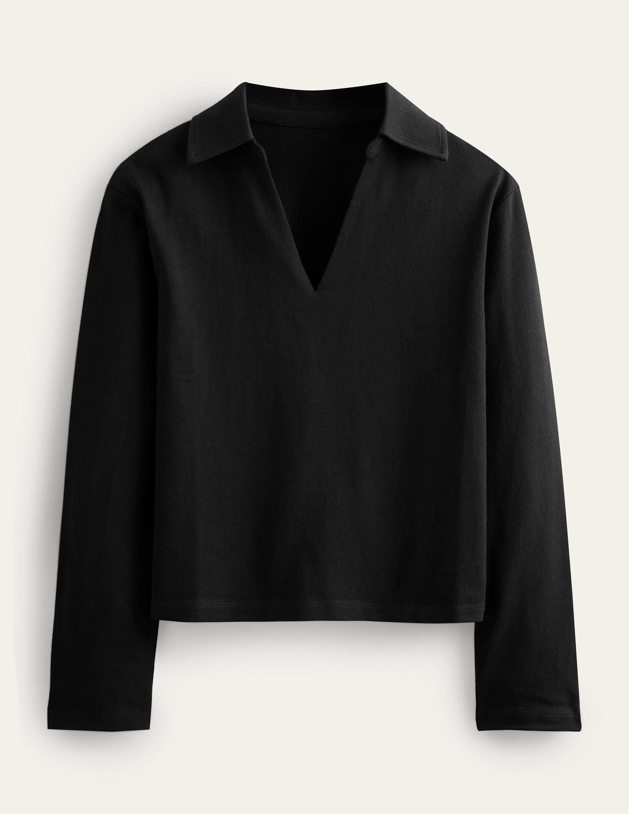 Notch Collar Stripe Top-Black - Image 5