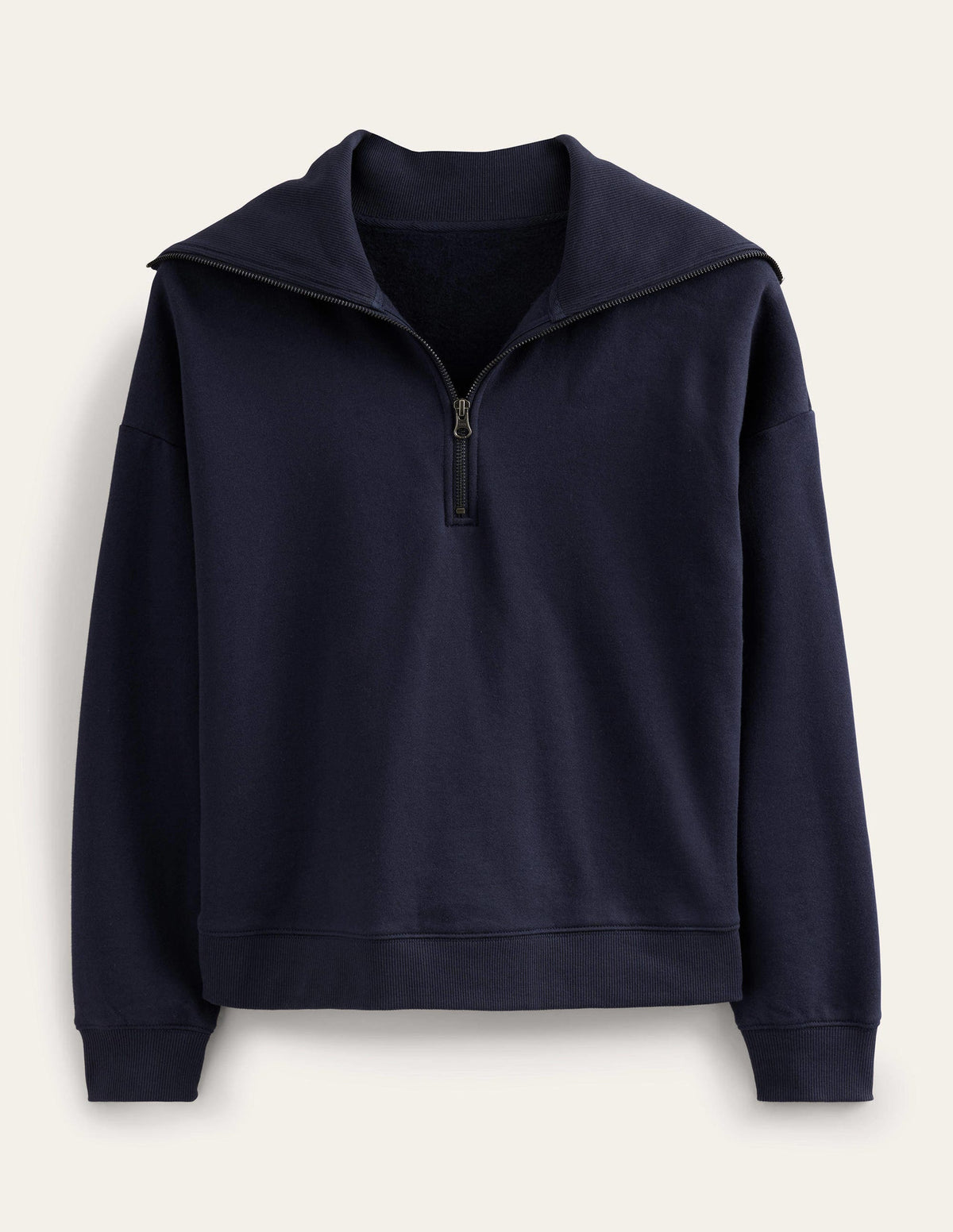 Funnel Neck Zip Sweatshirt-Navy-7