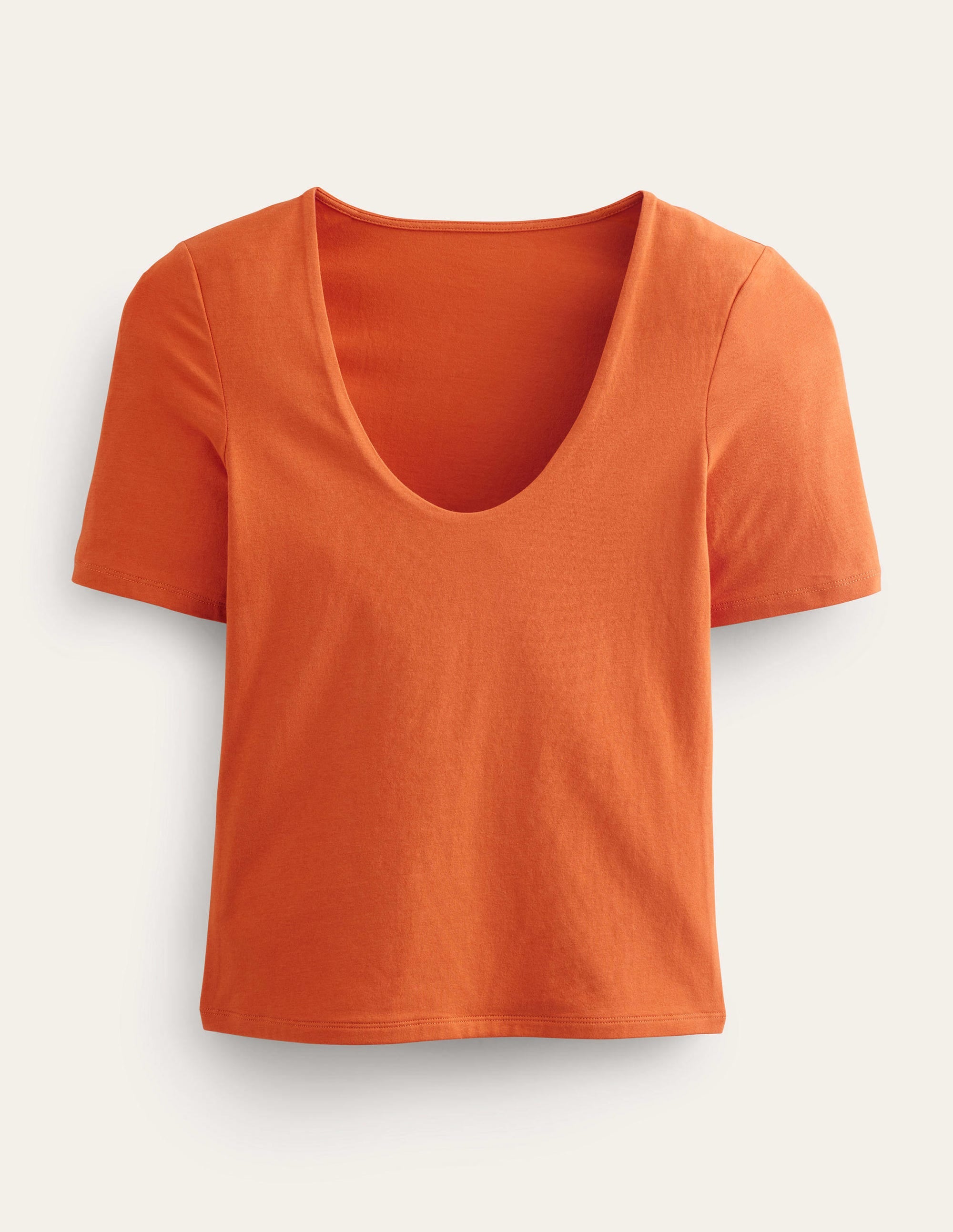 Double Layer Short Sleeve Top-Rust - Image 5