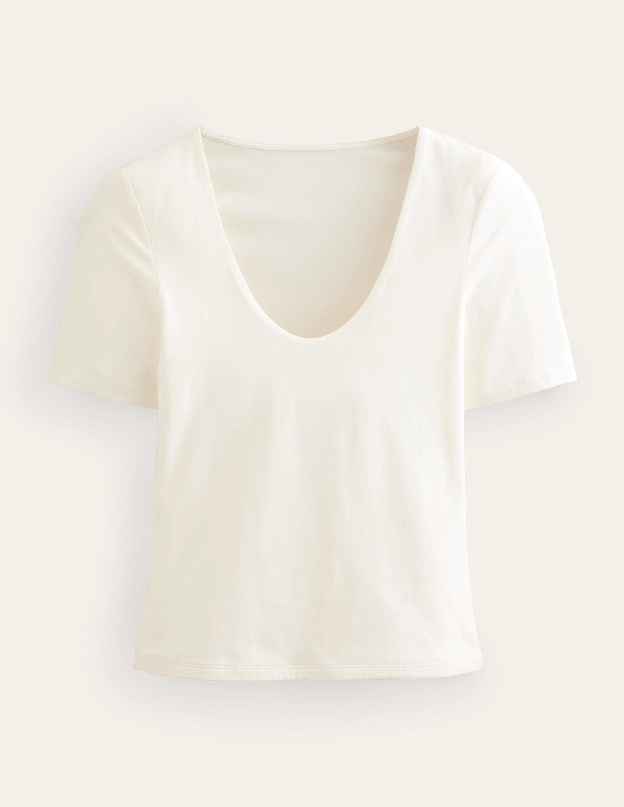 Double Layer Short Sleeve Top-Ivory - Image 5