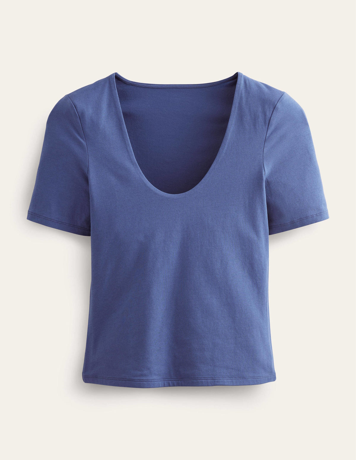 Double Layer Short Sleeve Top-True Navy-5