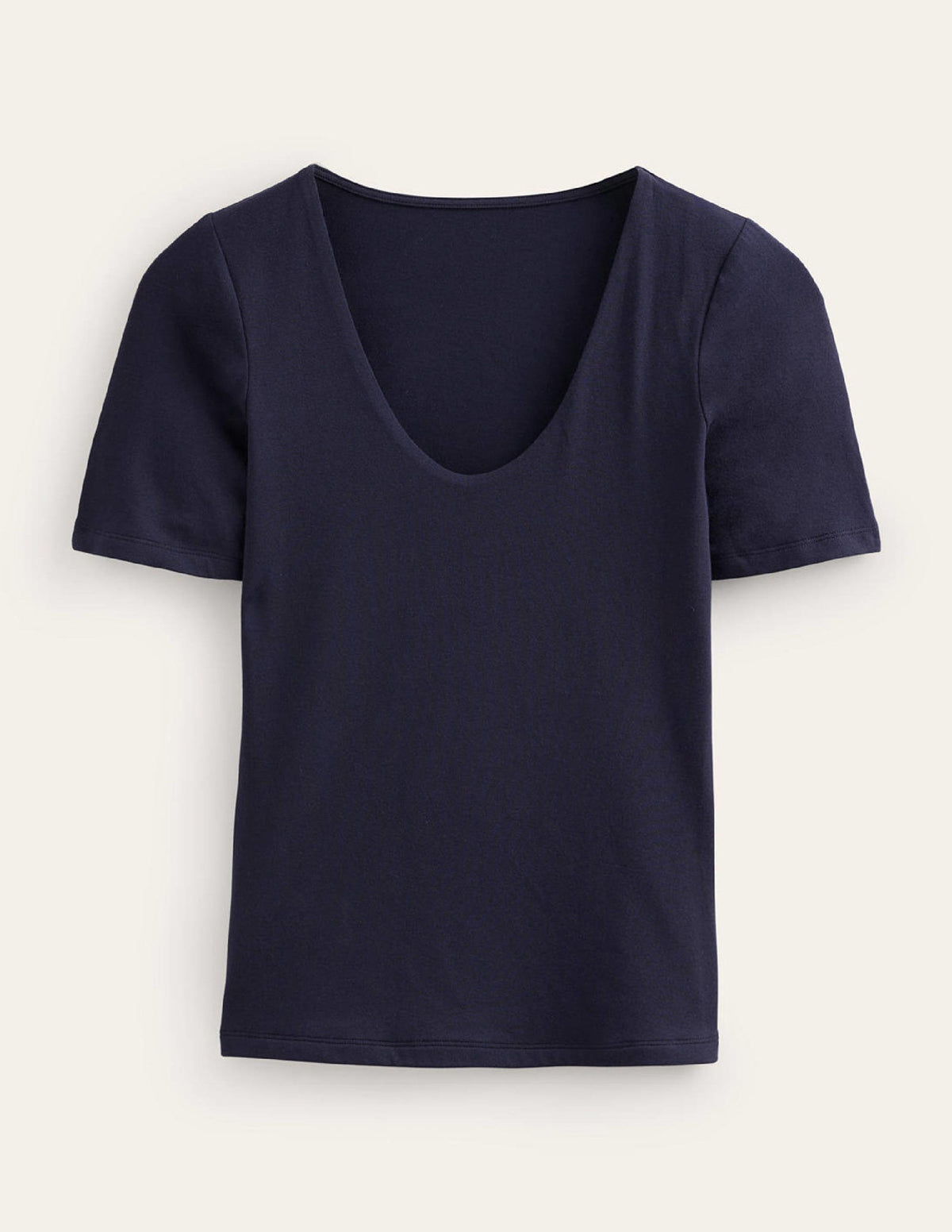 Double Layer Short Sleeve Top-Navy-5