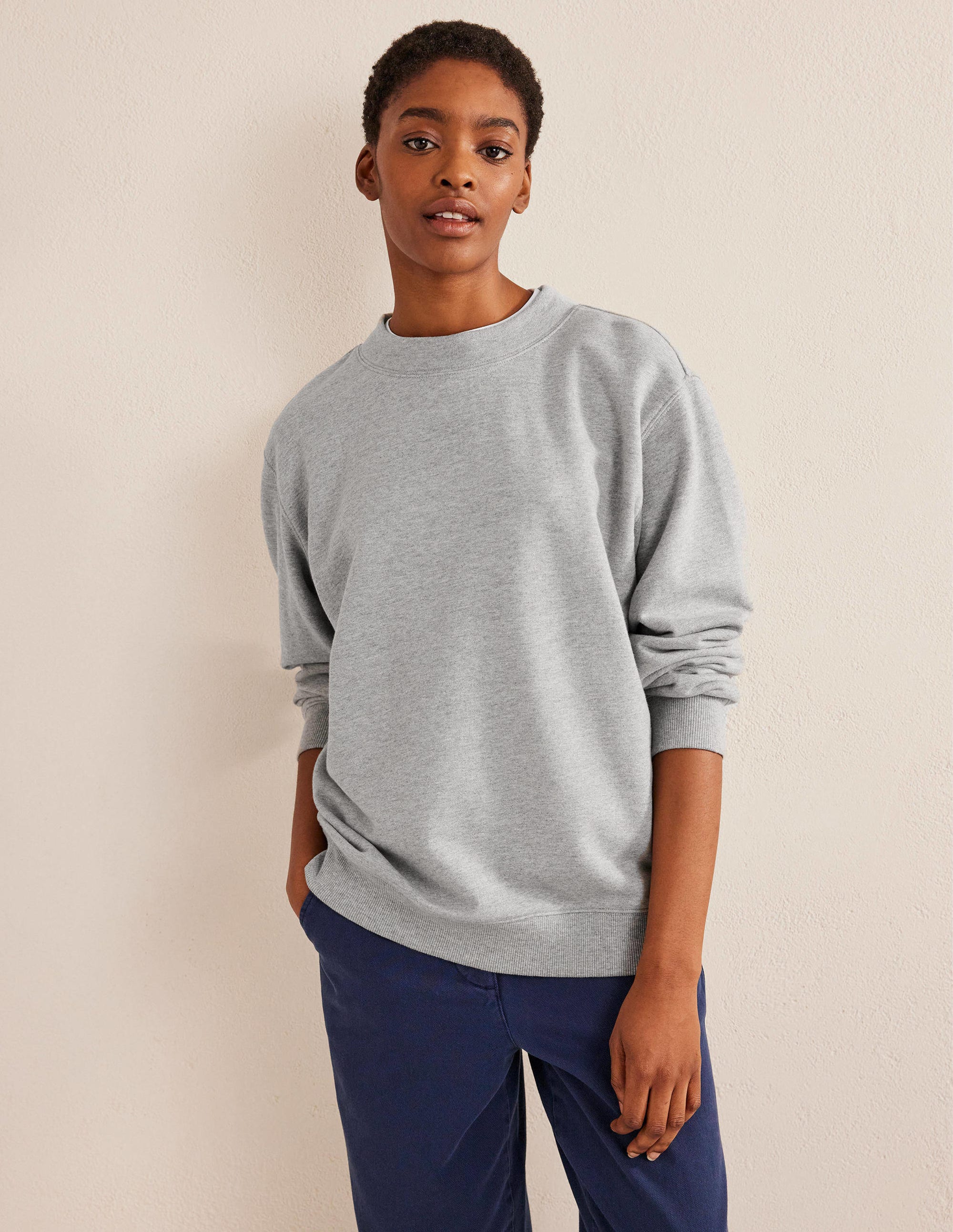 Oversized Sweatshirt-Grey Marl - Image 1