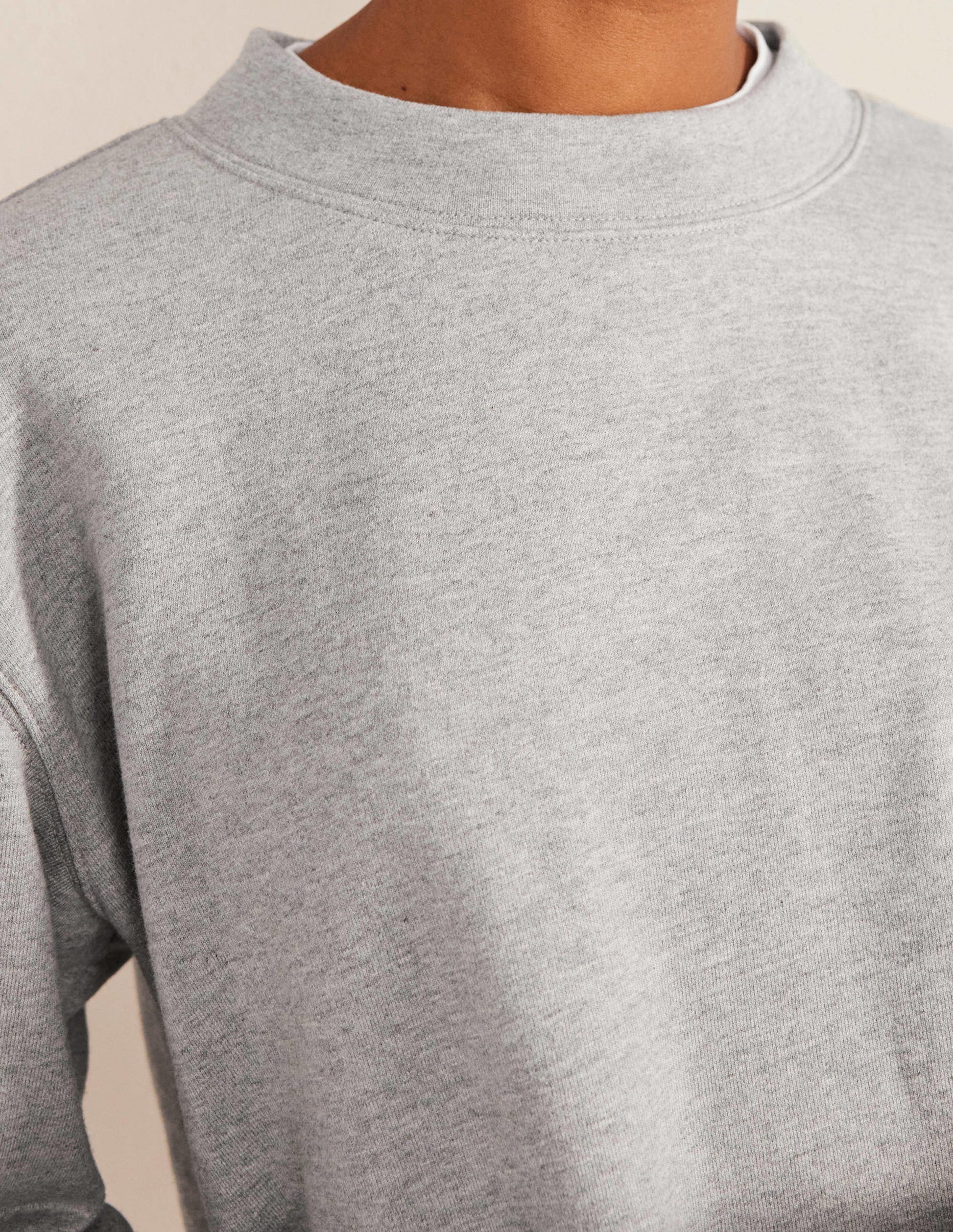 Oversized Sweatshirt-Grey Marl-2