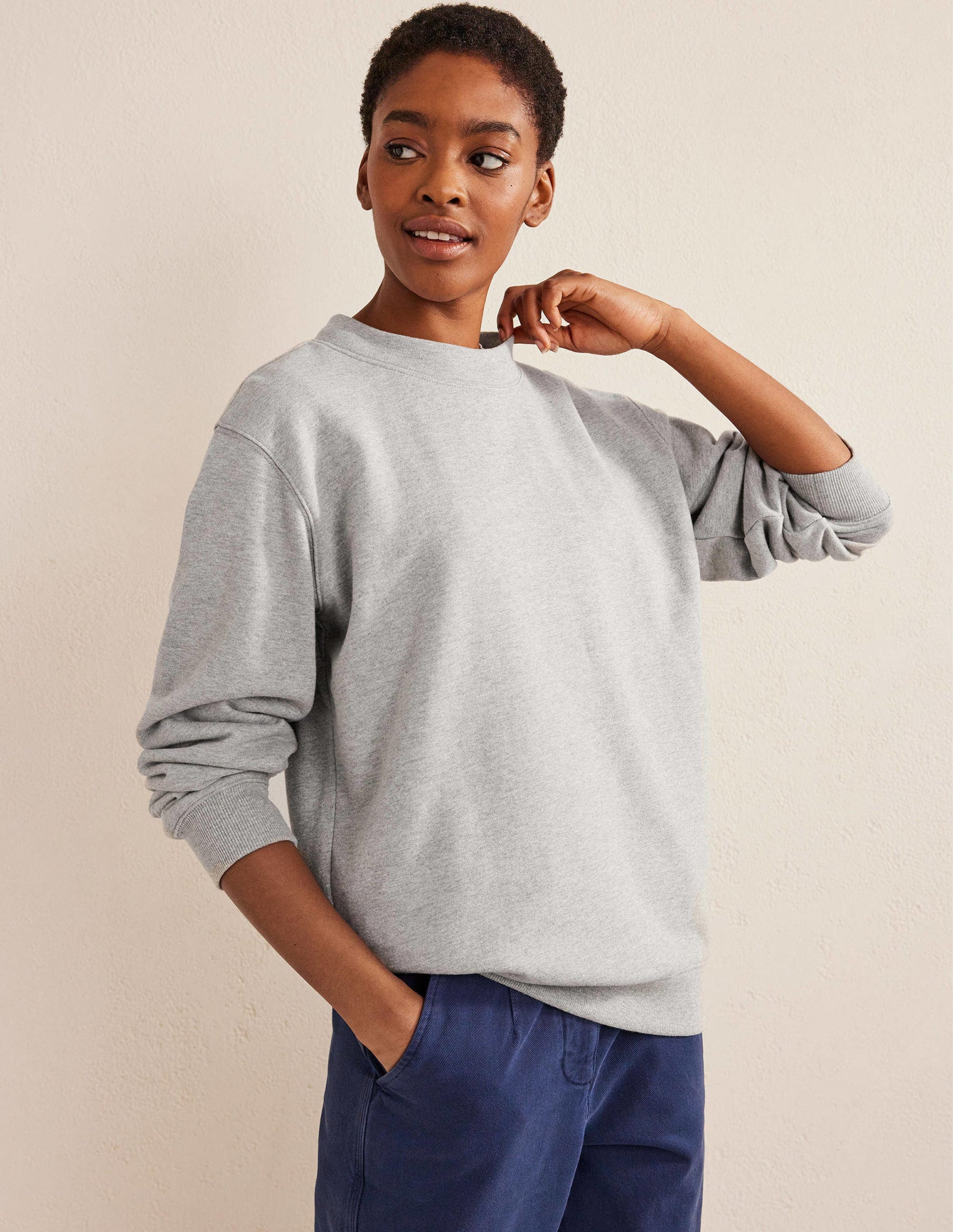 Oversized Sweatshirt-Grey Marl-4