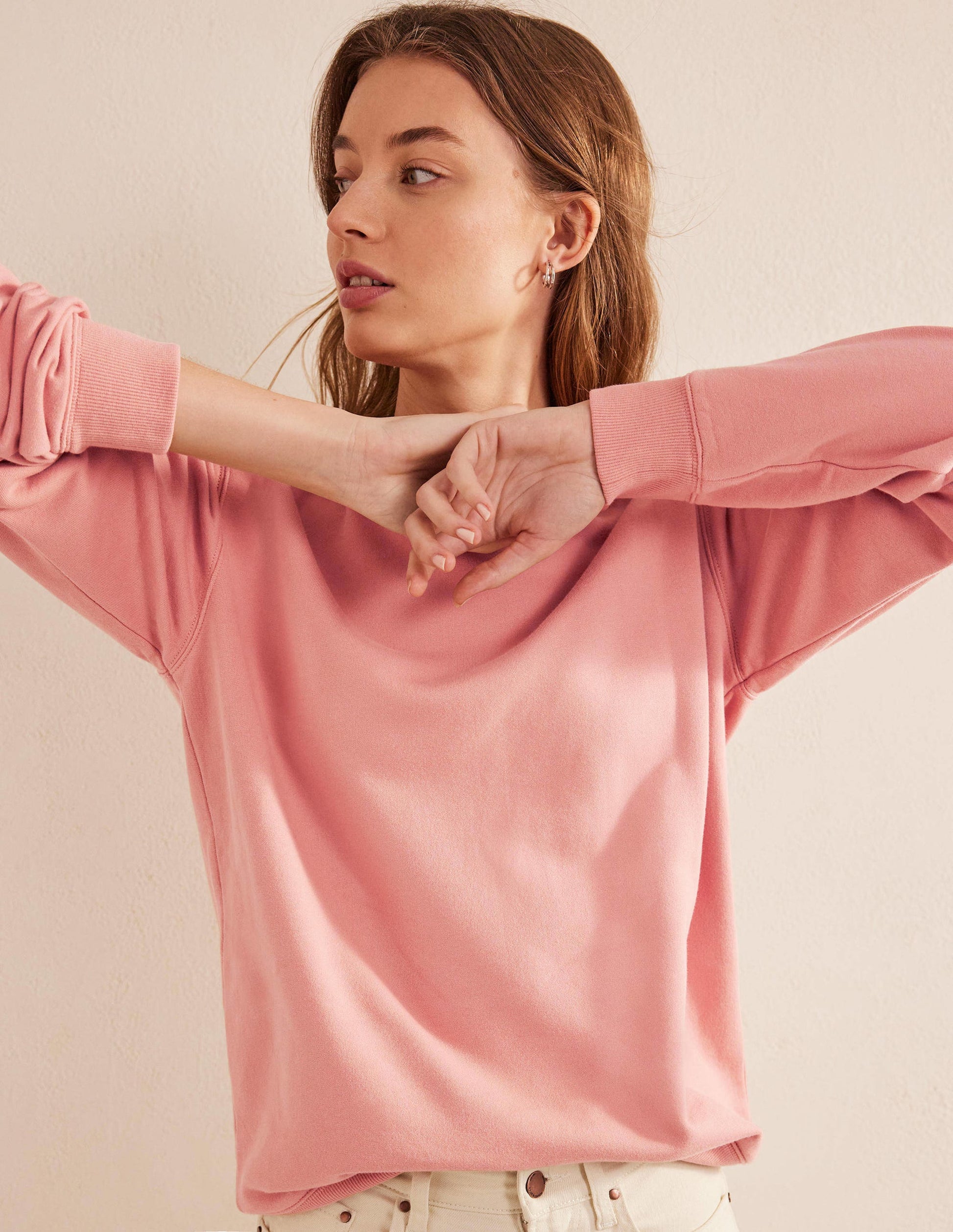 Oversized Sweatshirt-Rose Pink-4