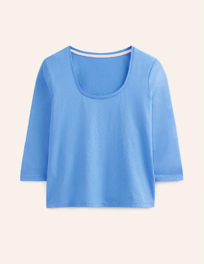 3/4 Sleeve Scoop Neck Top-Marina-5