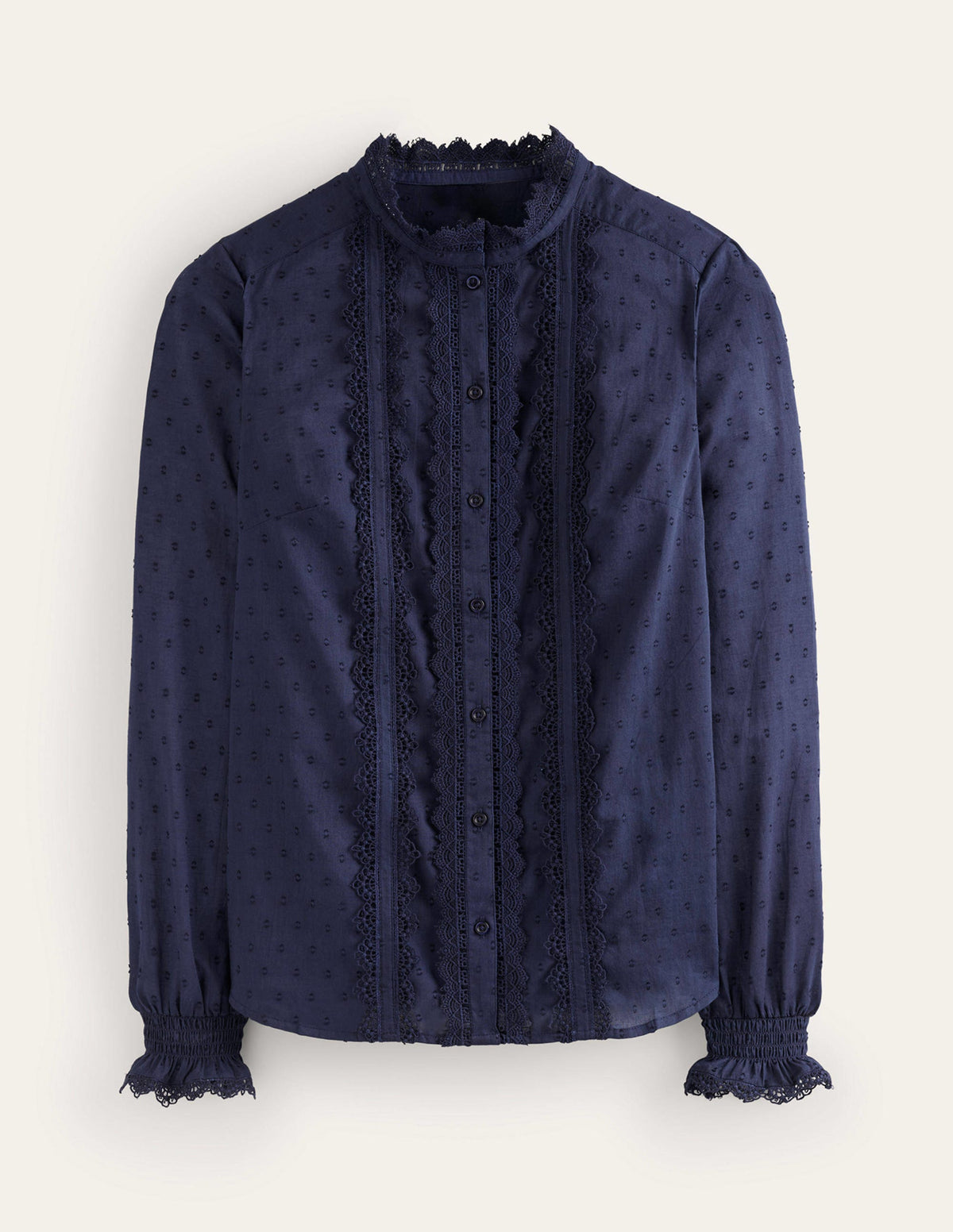 Romantic Textured Top-Navy-5