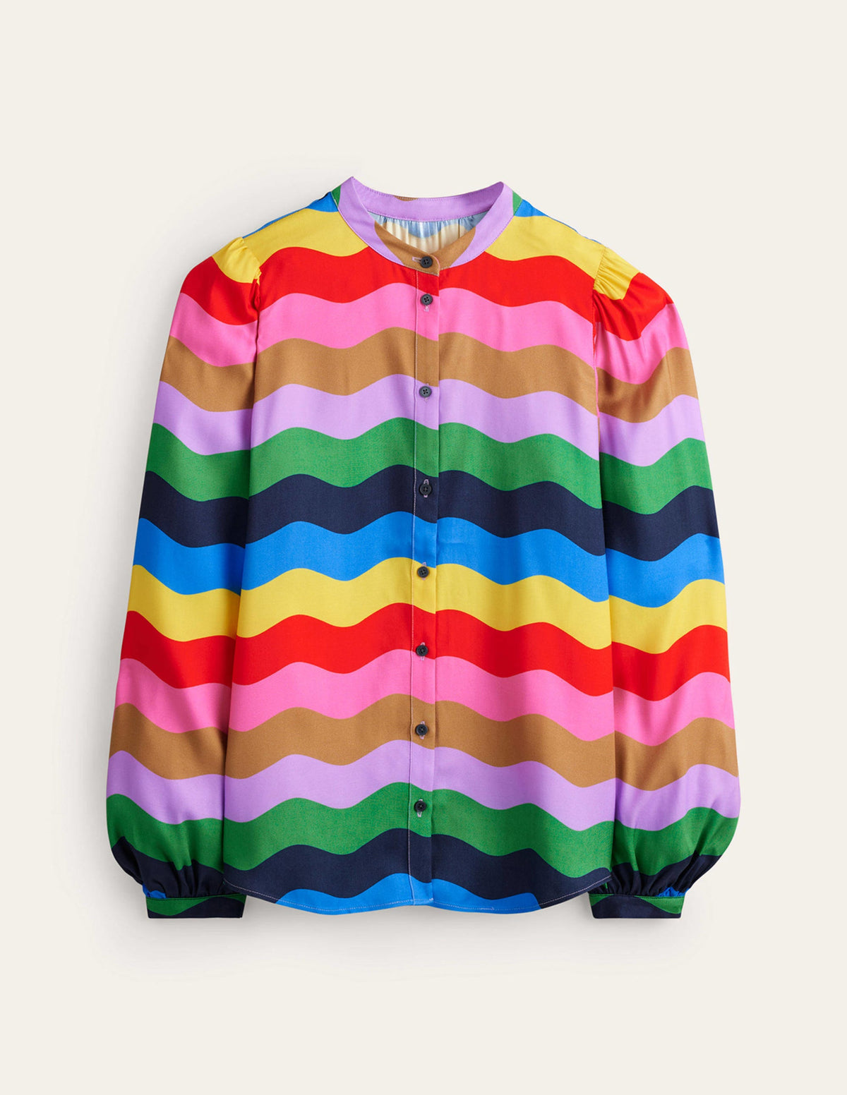 Blouson Sleeve Blouse-Multi, Rainbow Wave - Image 6