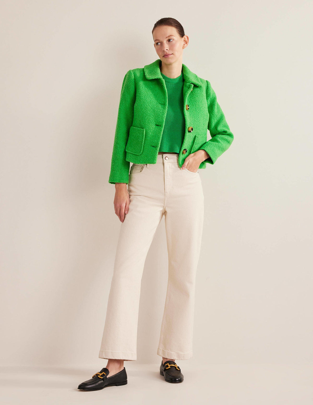Rye Cropped Jacket-Iguana Green - Image 4