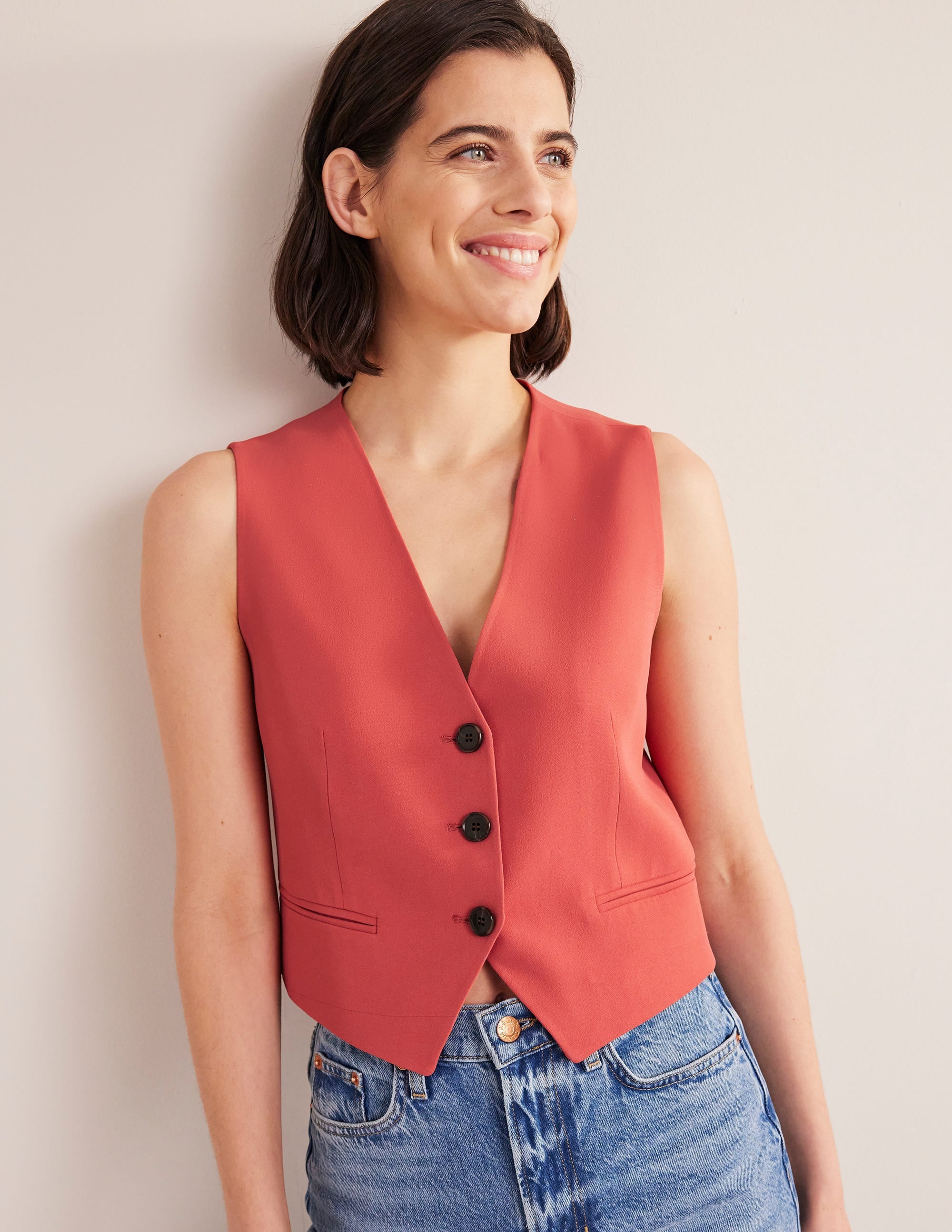 Fluid Tailored Waistcoat-Fox - Image 1
