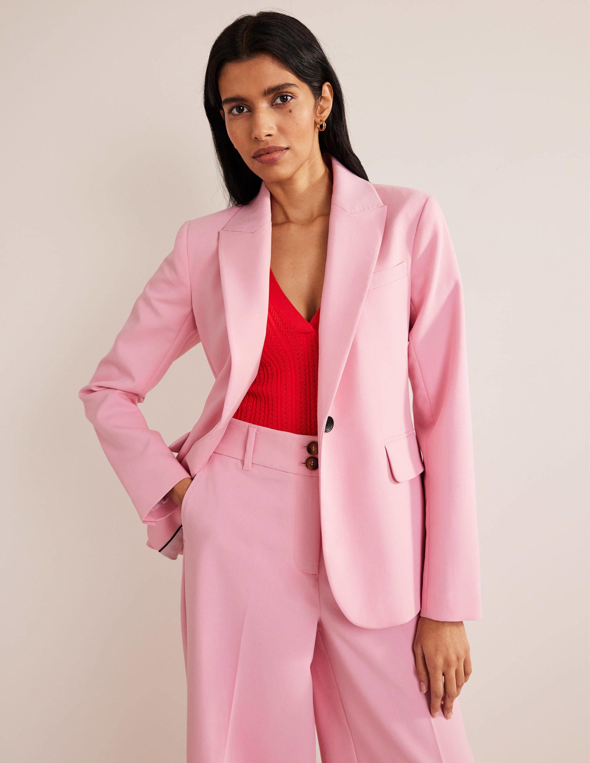 Tailored Suit Blazer-Pink - Image 1