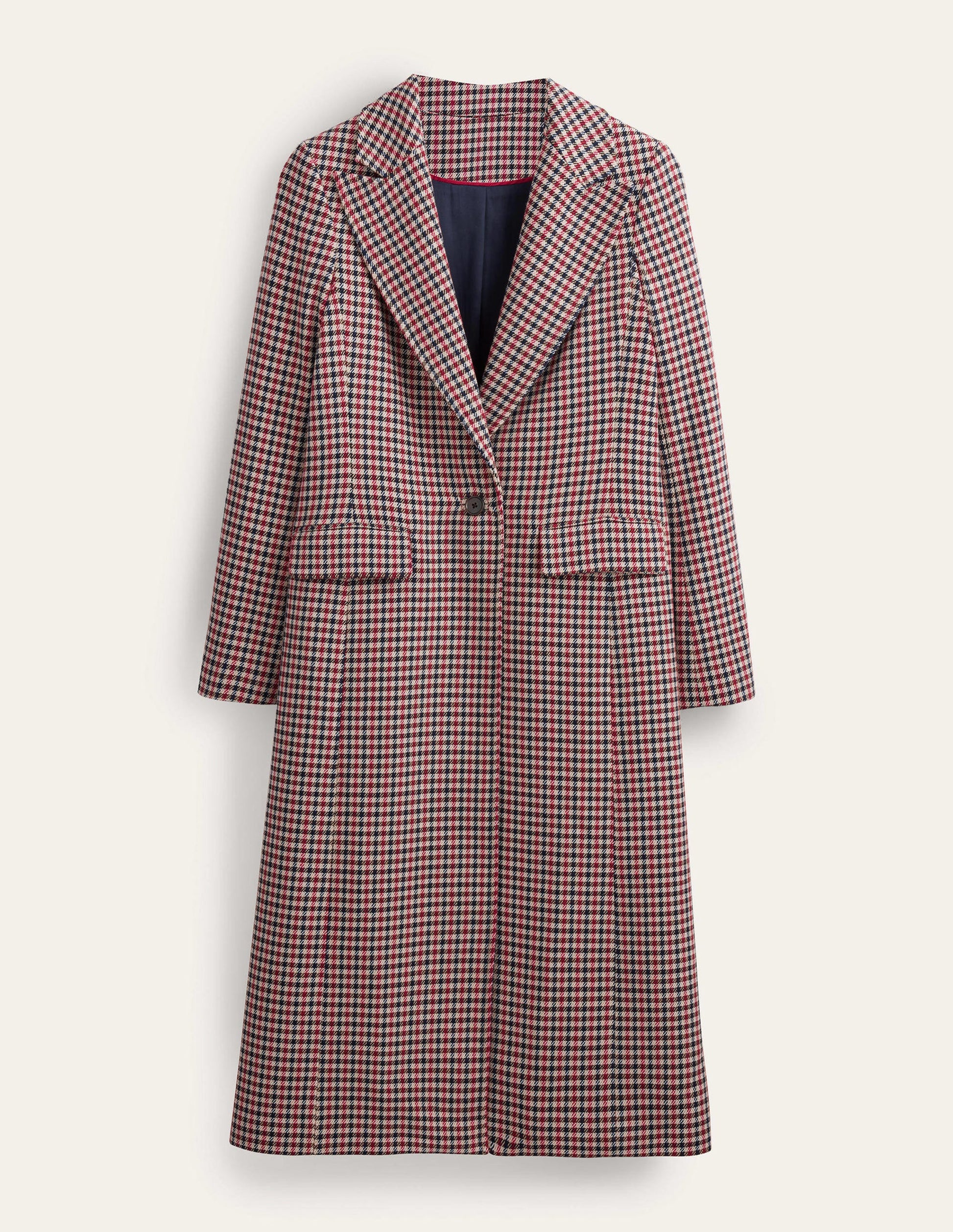 Tailored Check Maxi Coat-Red, Navy, Camel Check-7