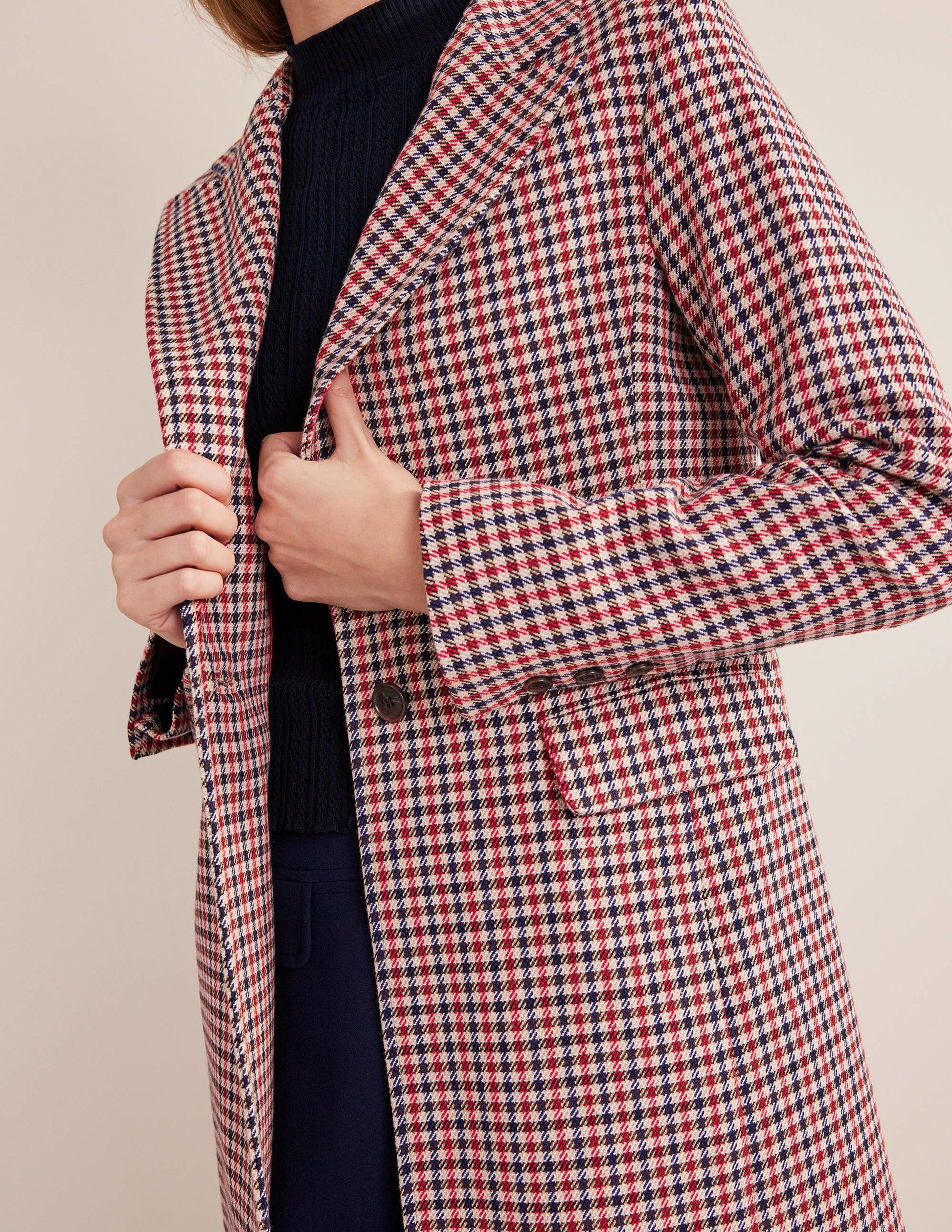 Tailored Check Maxi Coat-Red, Navy, Camel Check-3