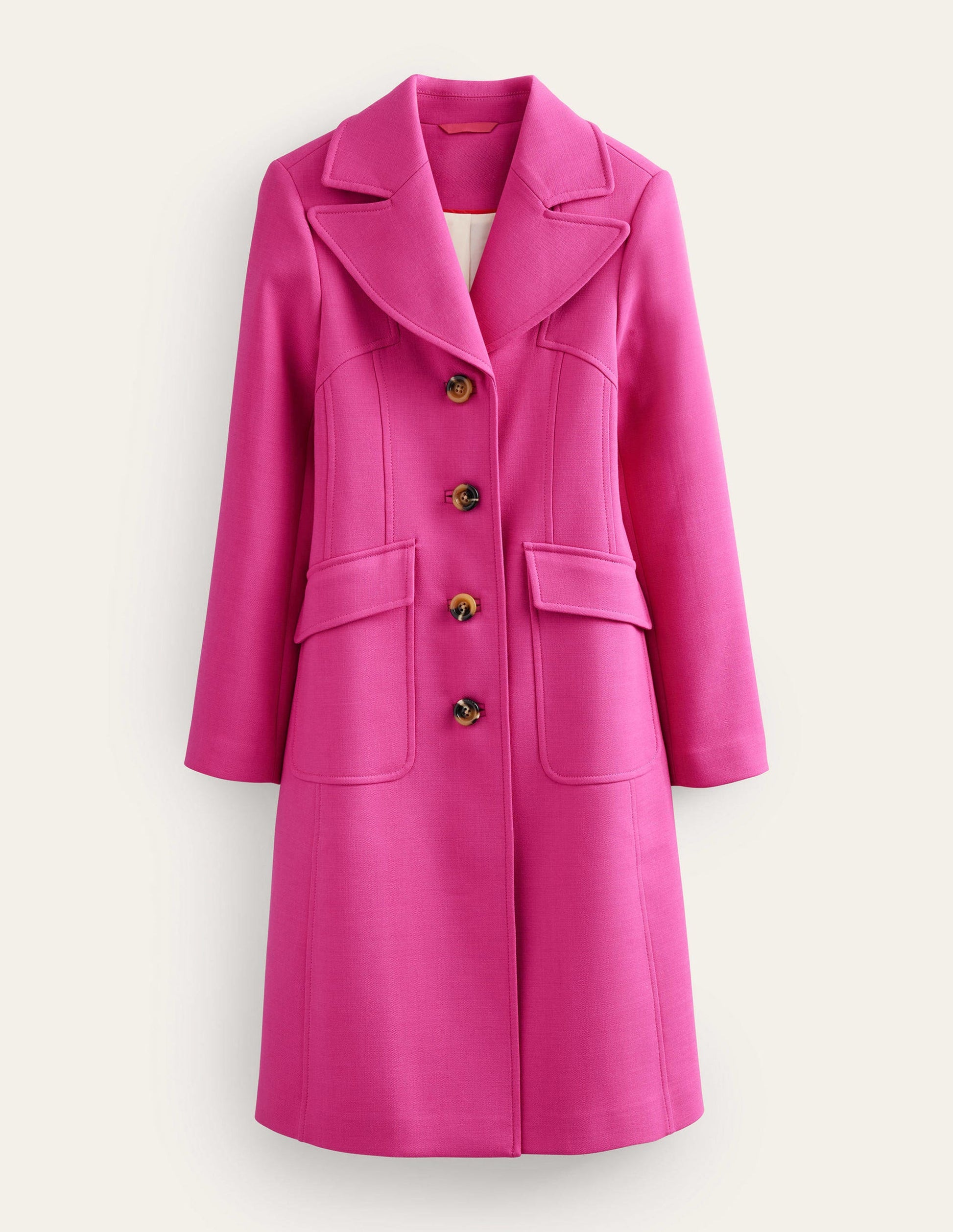 Fitted Wool Blend Maxi Coat-Pink-6