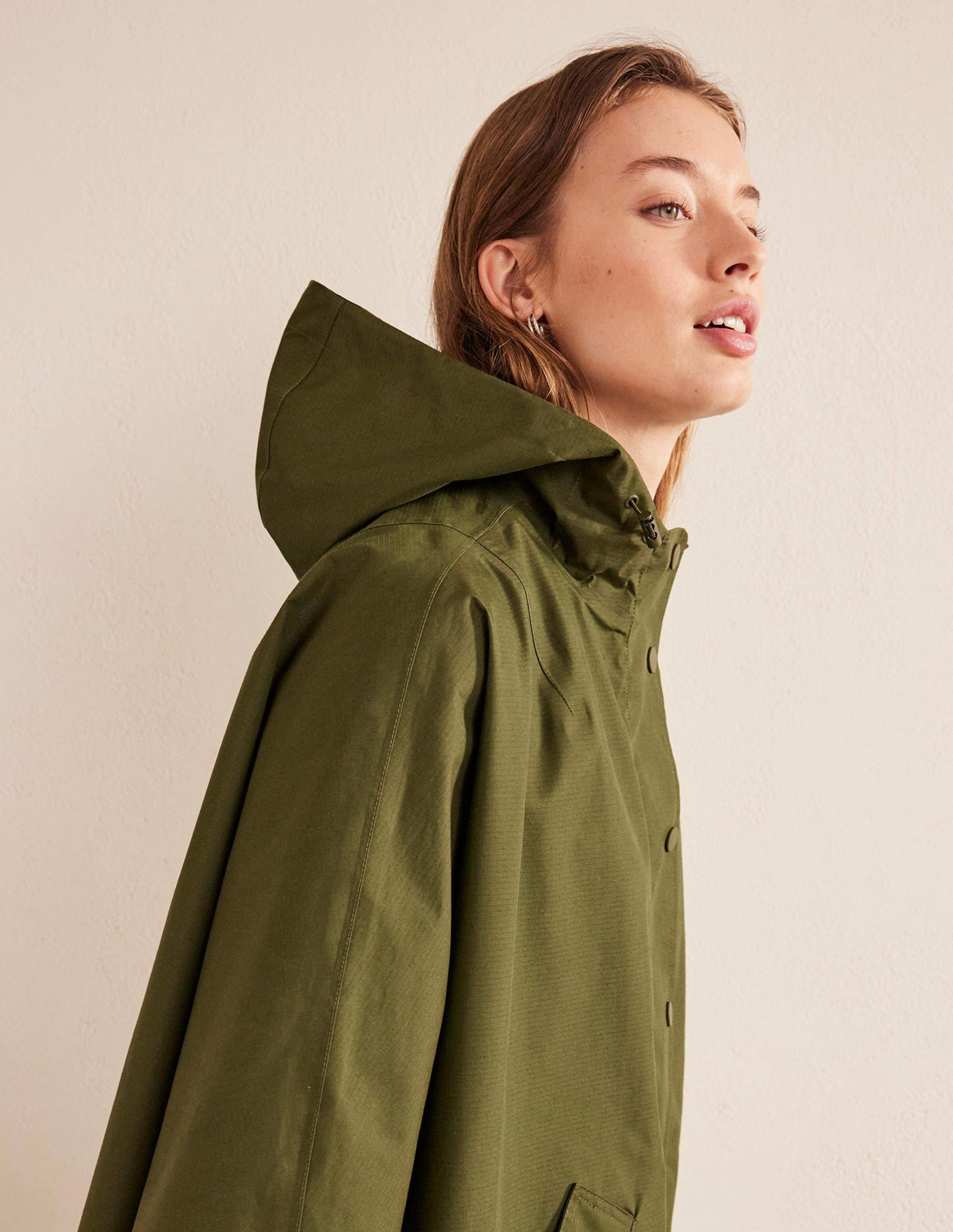 Waterproof Cape Jacket-Khaki-2