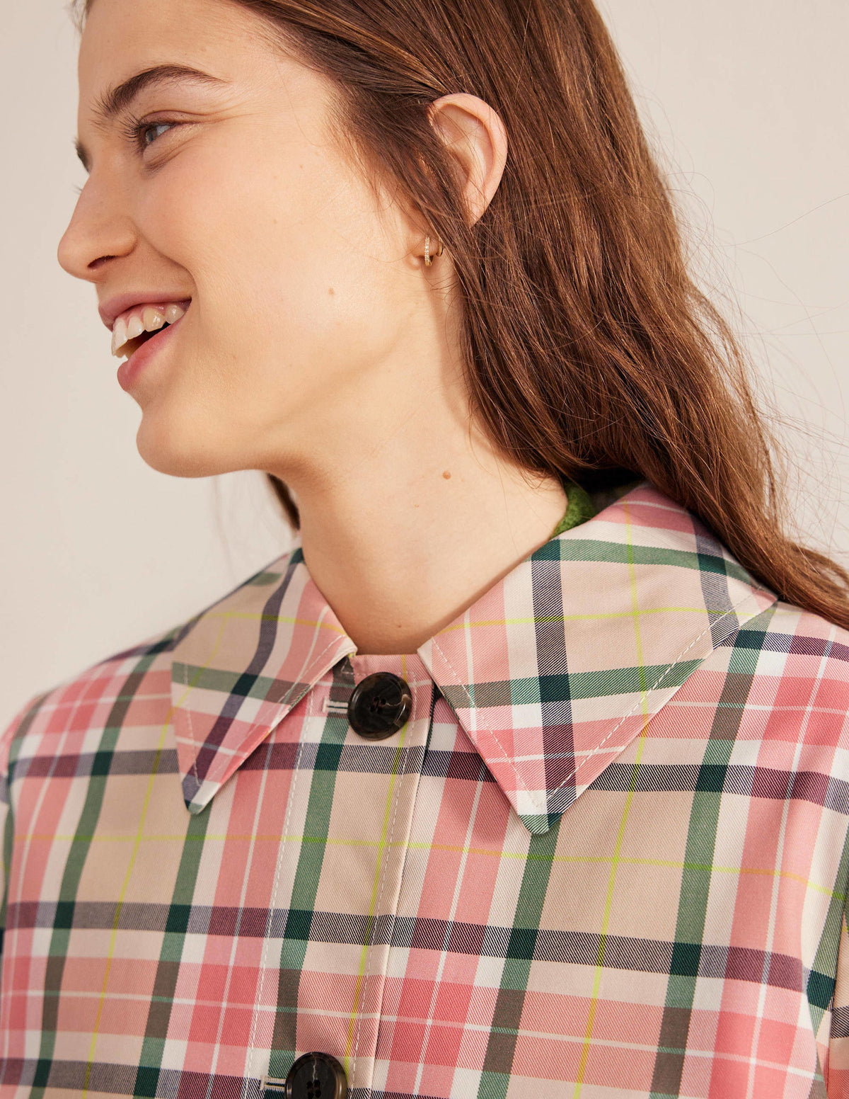 Collared Check Cotton Coat-Check-2