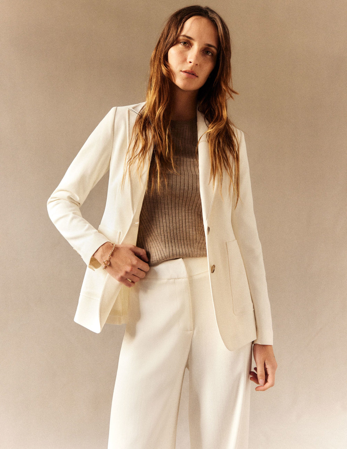 Fluid Tailored Blazer-Ivory - Image 6