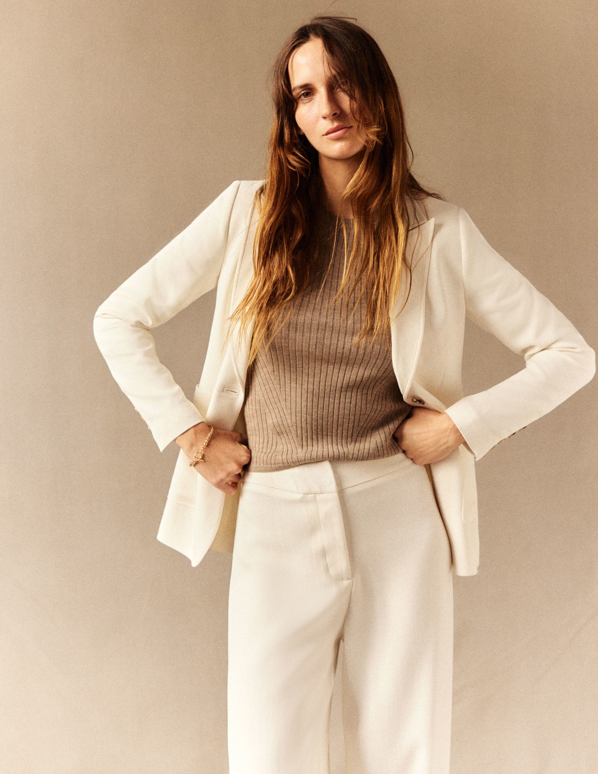 Fluid Tailored Blazer-Ivory - Image 8