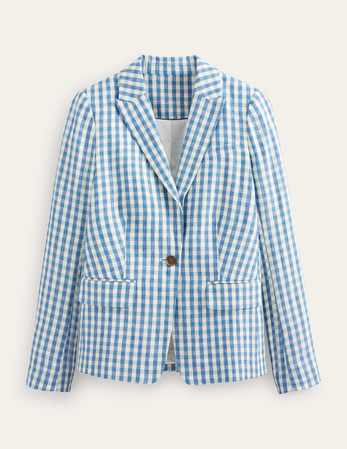 The Cambridge Linen Blazer-Blue and White Gingham - Image 8