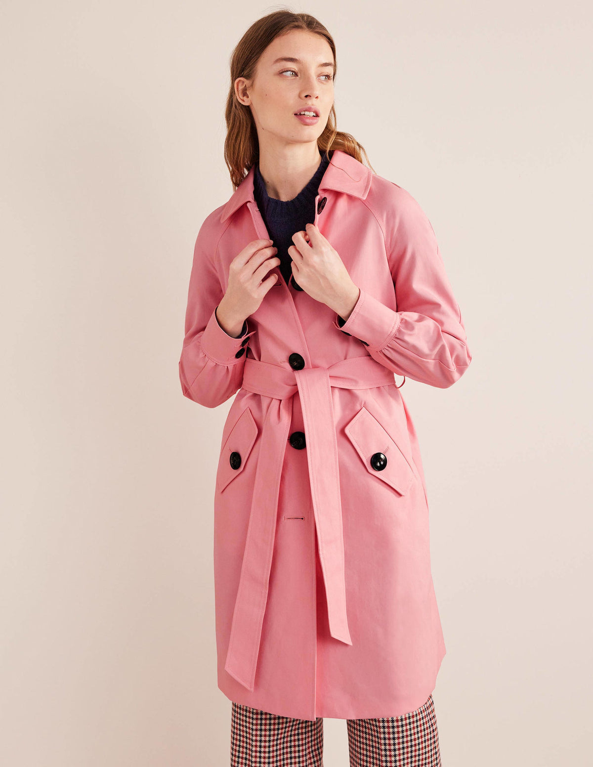 Belted Trench Coat-Pink - Image 3