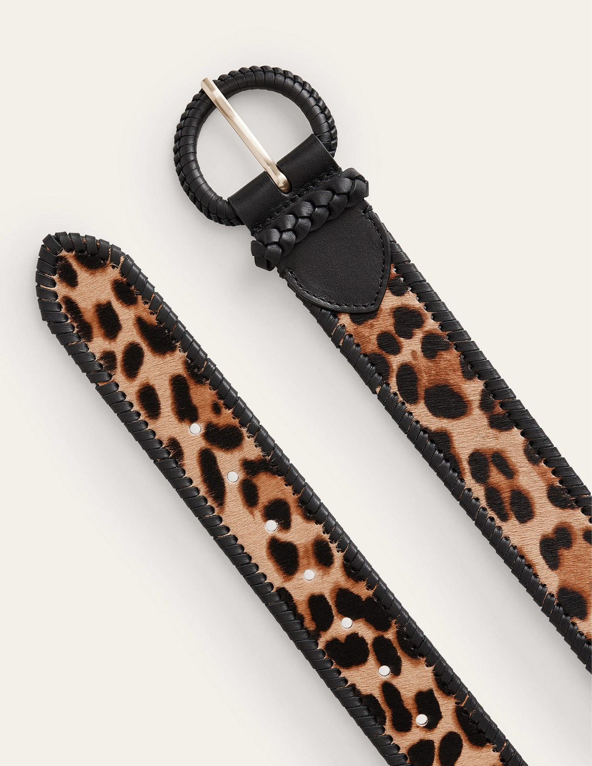 Woven Waist Belt-Leopard Pony Hair-3