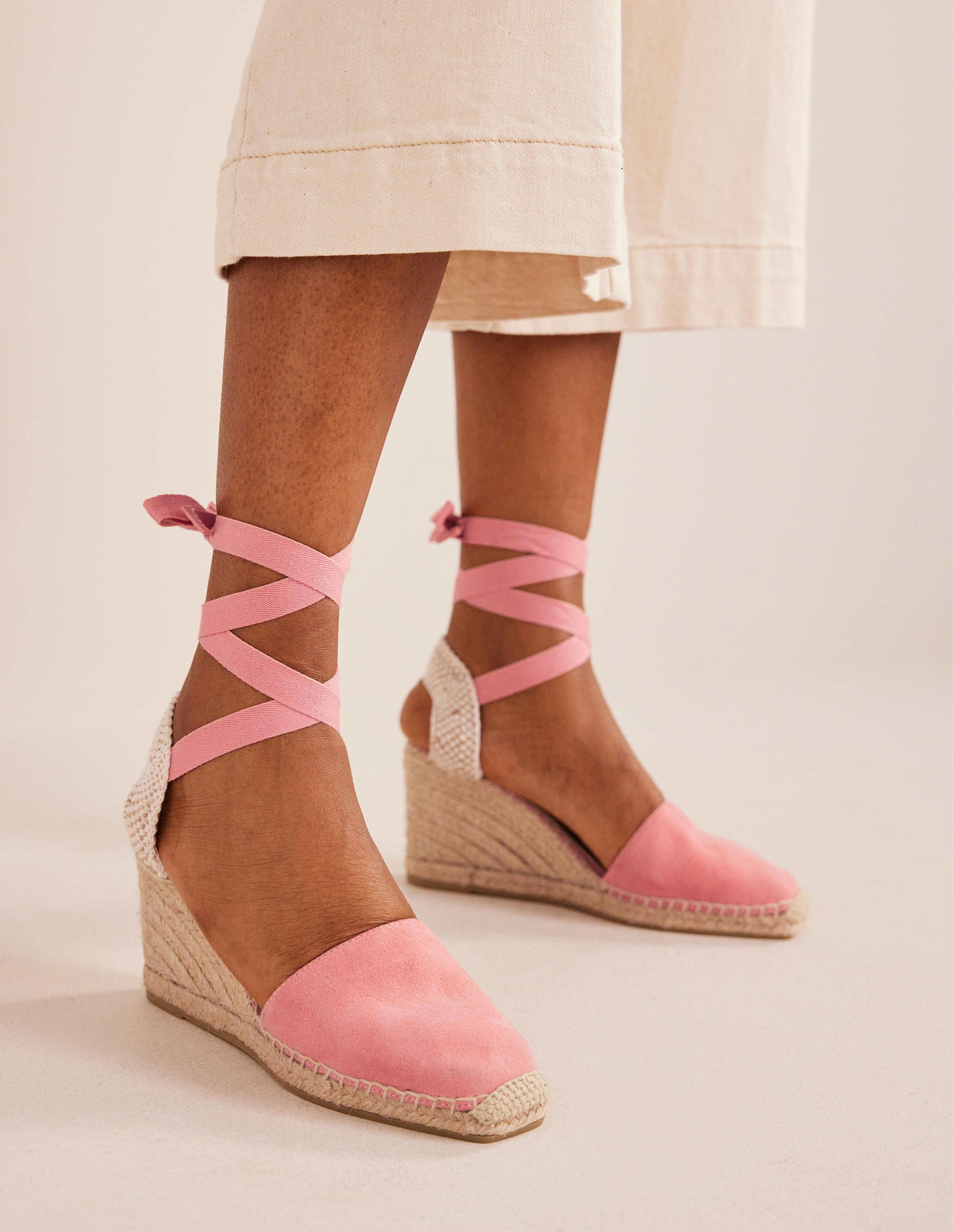 Esme Espadrille Wedges-Blush Suede-1