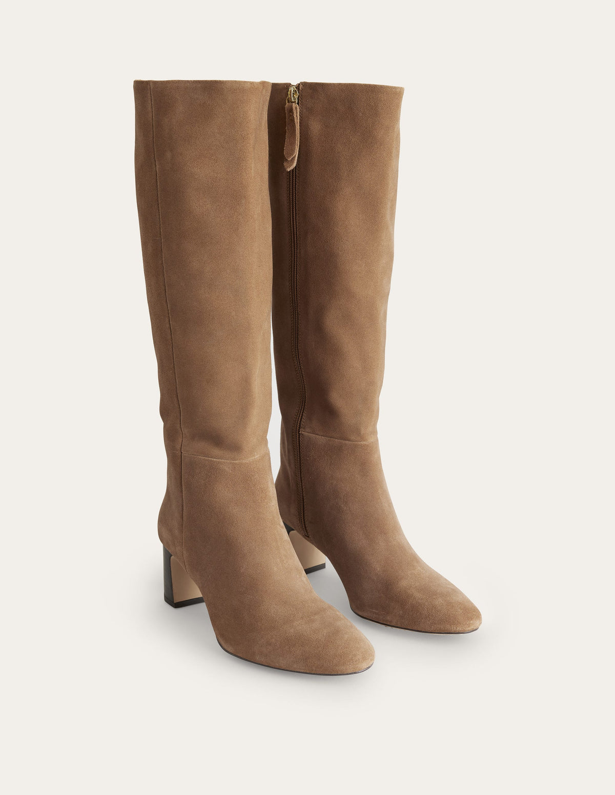 Erica Knee High Leather Boots-Golden Brown Cow Suede - Image 2