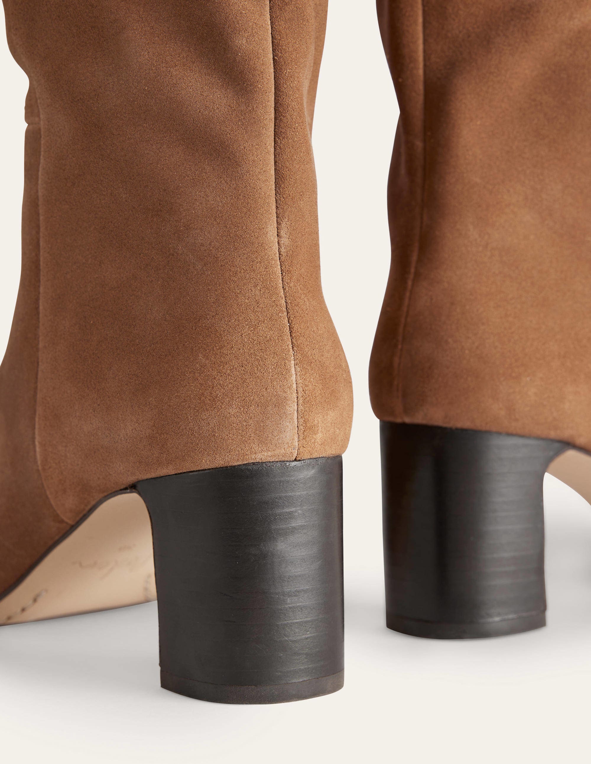 Erica Knee High Leather Boots-Golden Brown Cow Suede - Image 3
