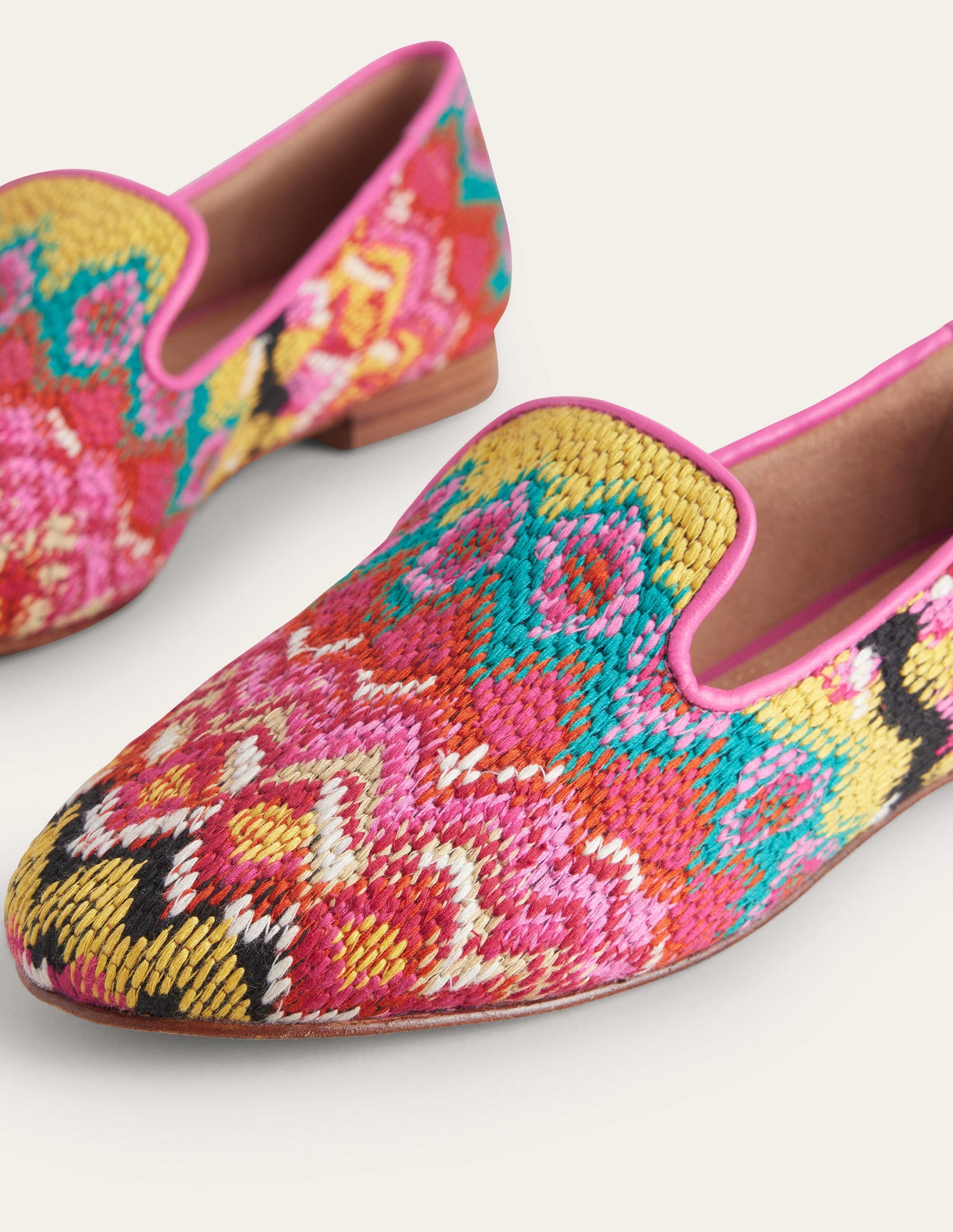 Tapestry Embroidered Loafers-Multi, Textured Ikat - Image 3