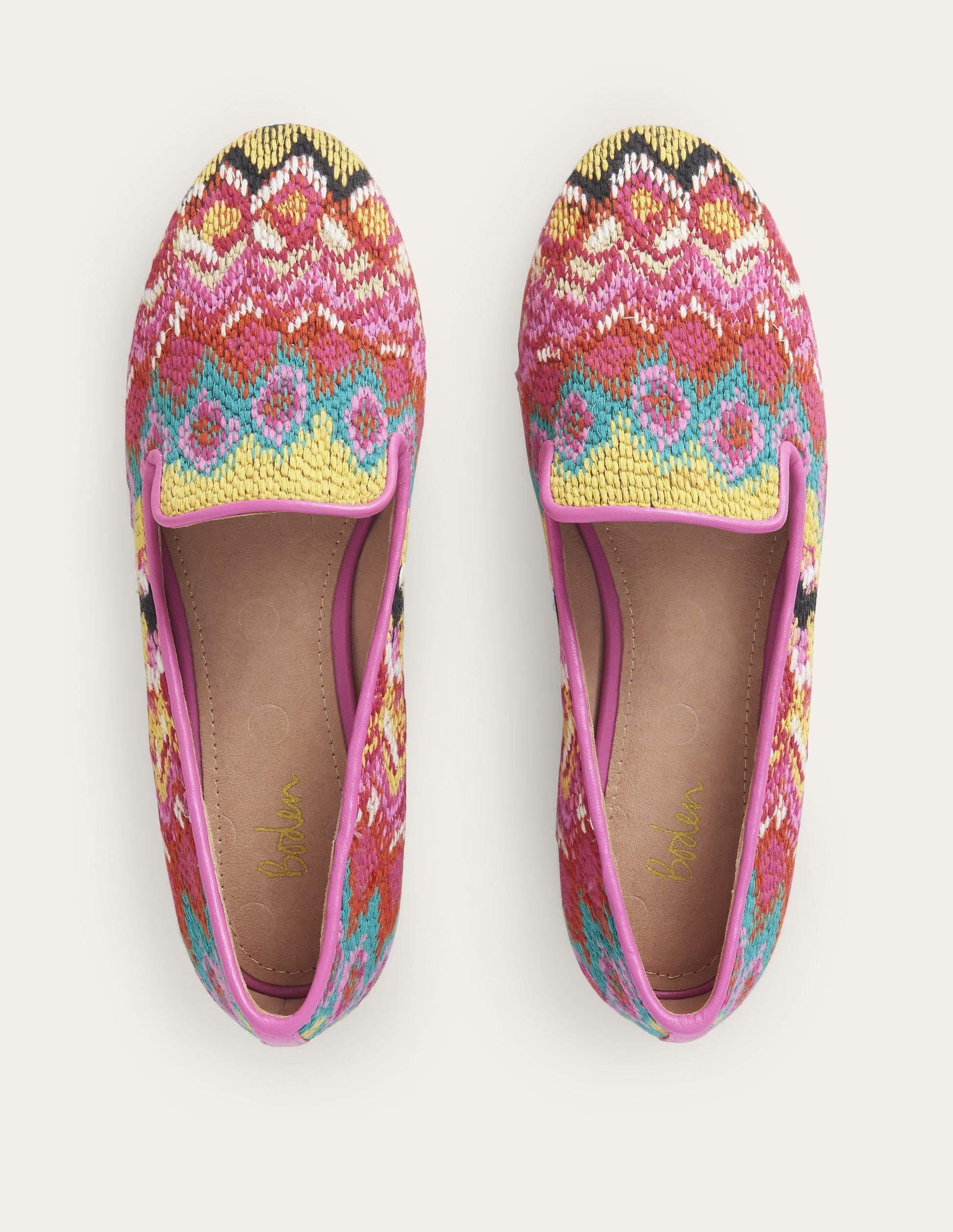Tapestry Embroidered Loafers-Multi, Textured Ikat-4
