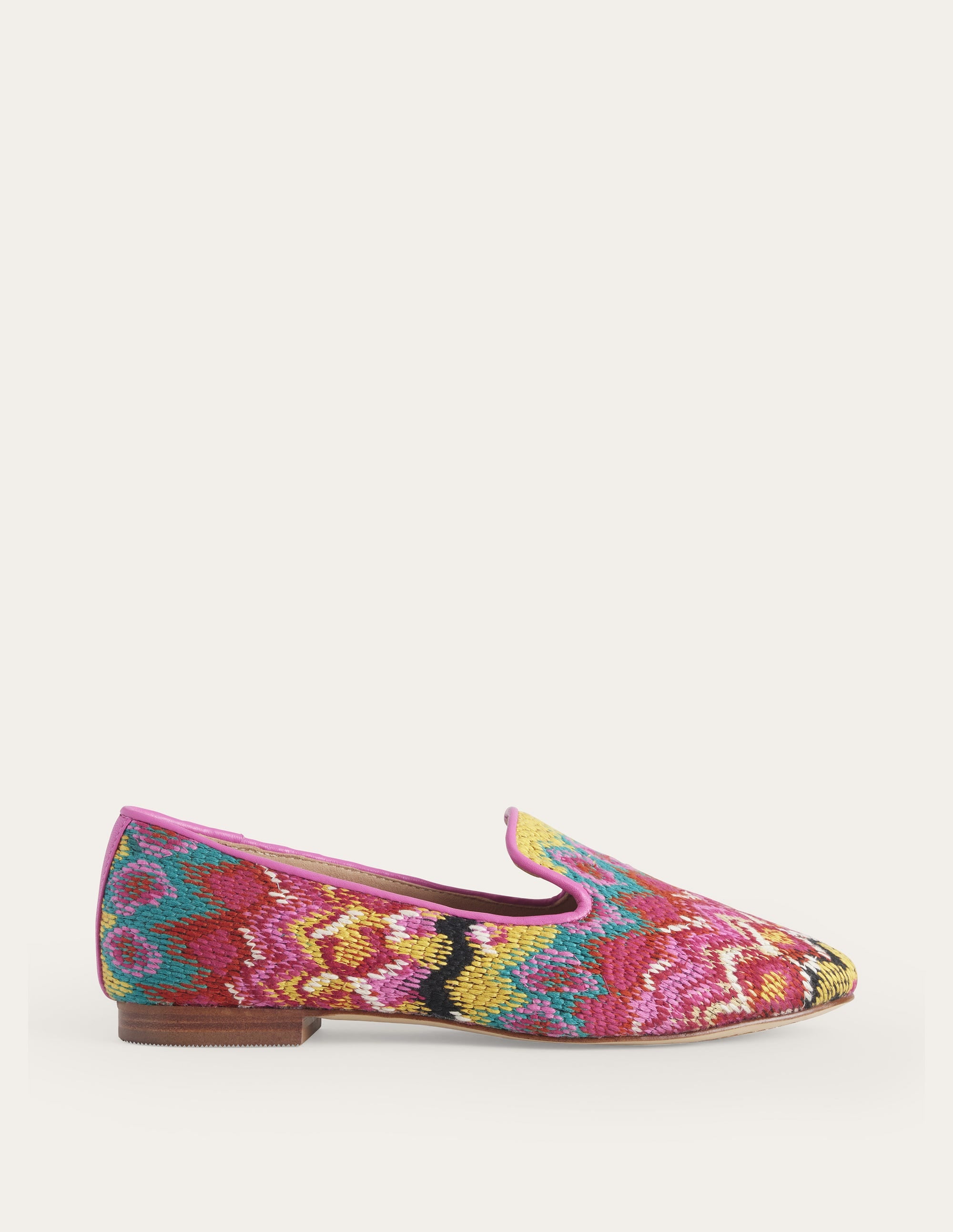 Tapestry Embroidered Loafers-Multi, Textured Ikat - Image 1
