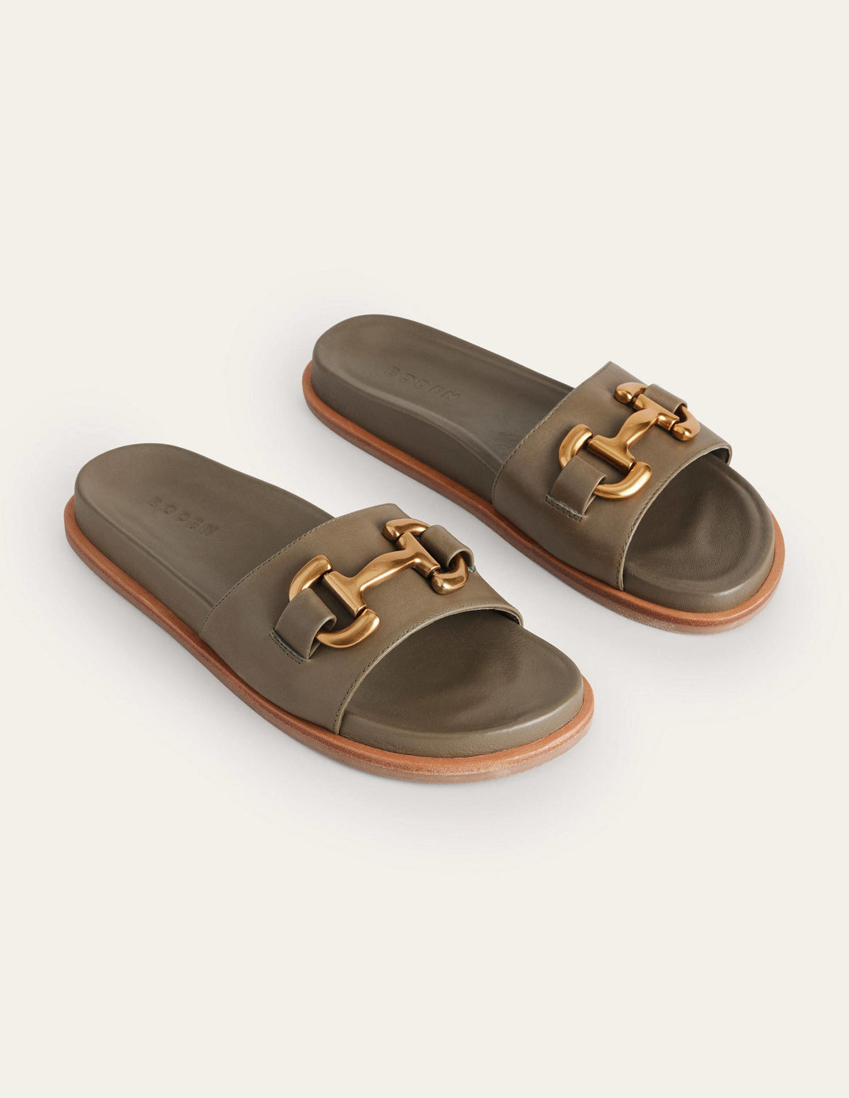 Iris Snaffle Slider Sandals-Deep Olive - Image 3
