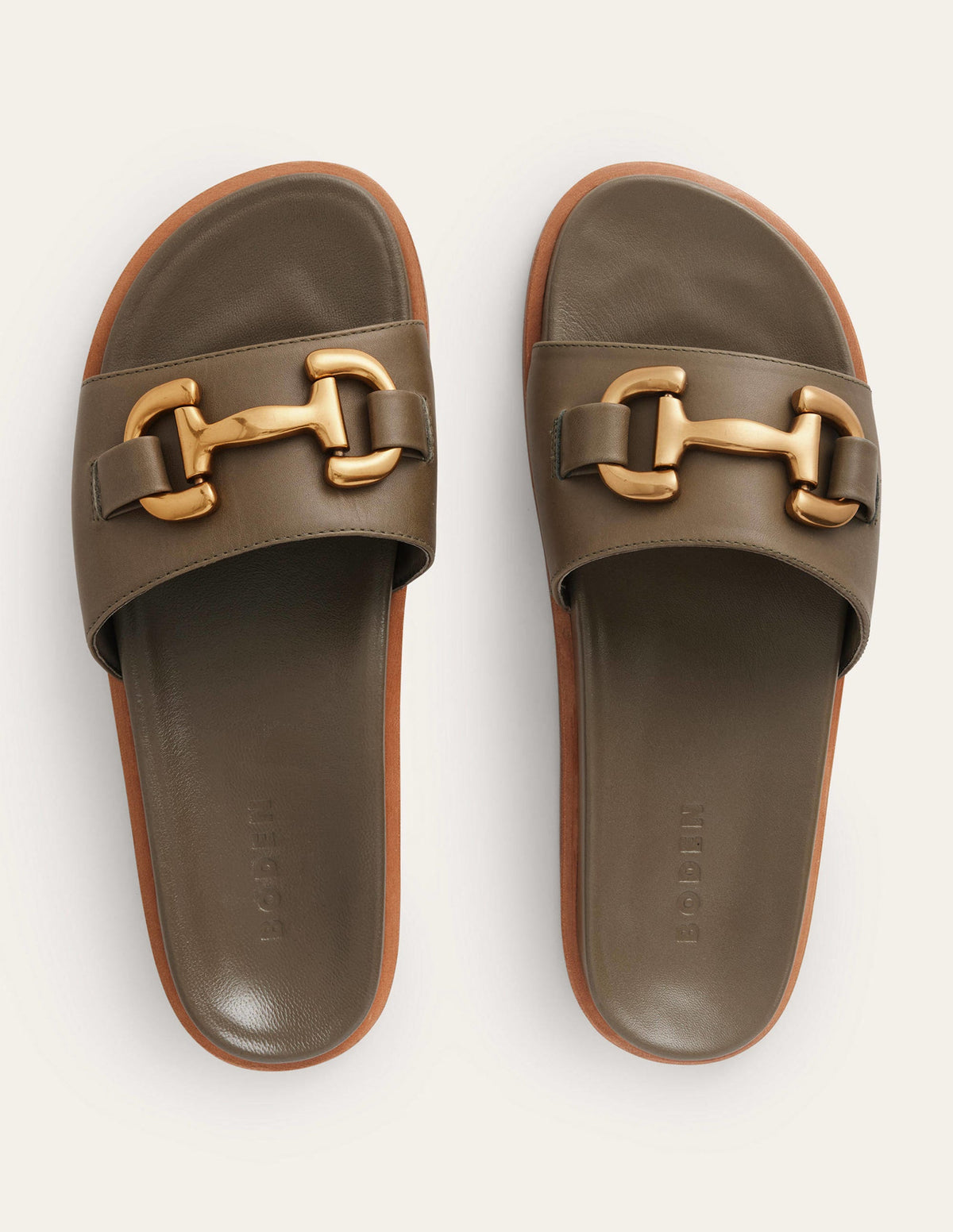 Iris Snaffle Slider Sandals-Deep Olive-5