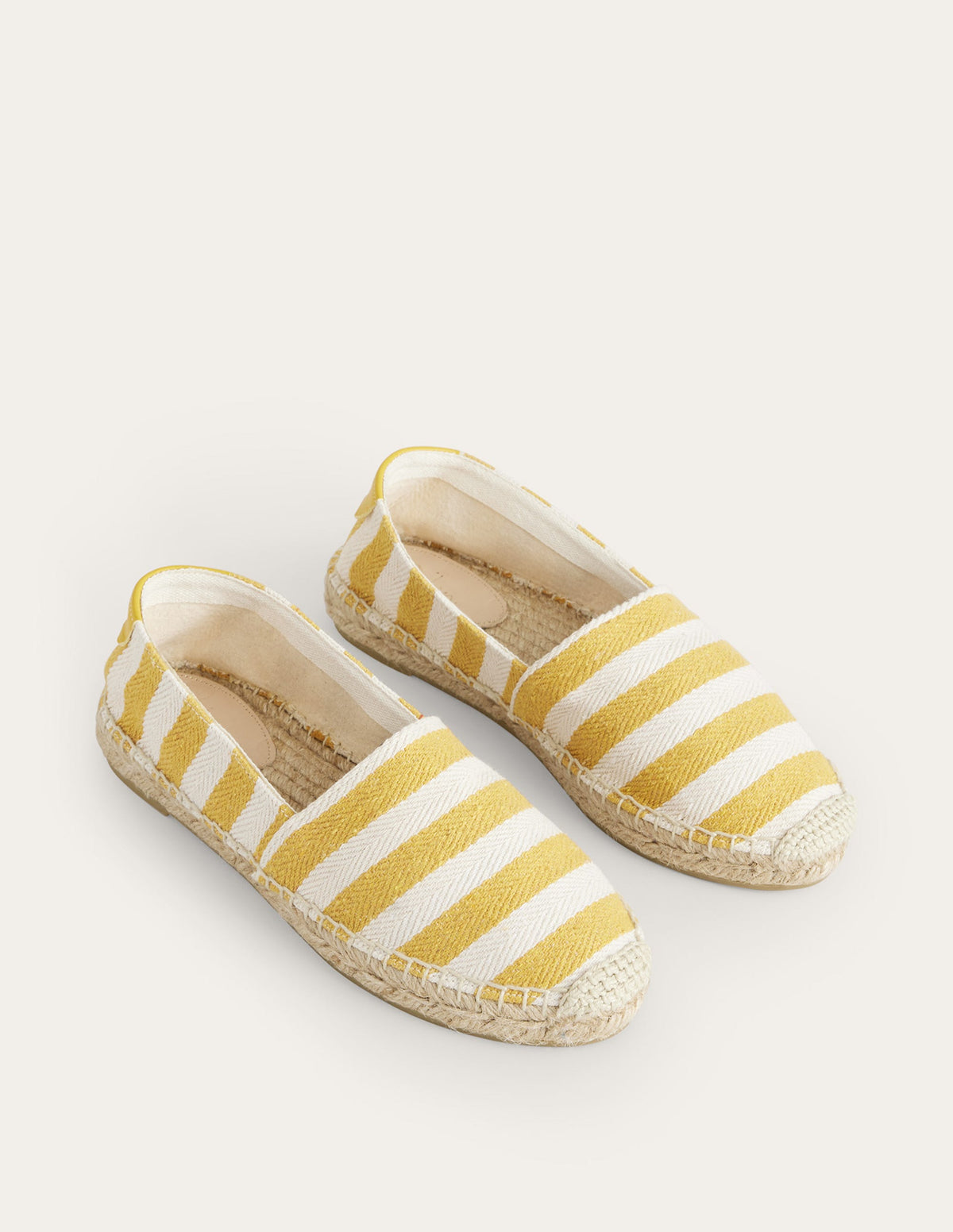 Classic Flat Espadrilles-Ochre Canvas Stripe - Image 2
