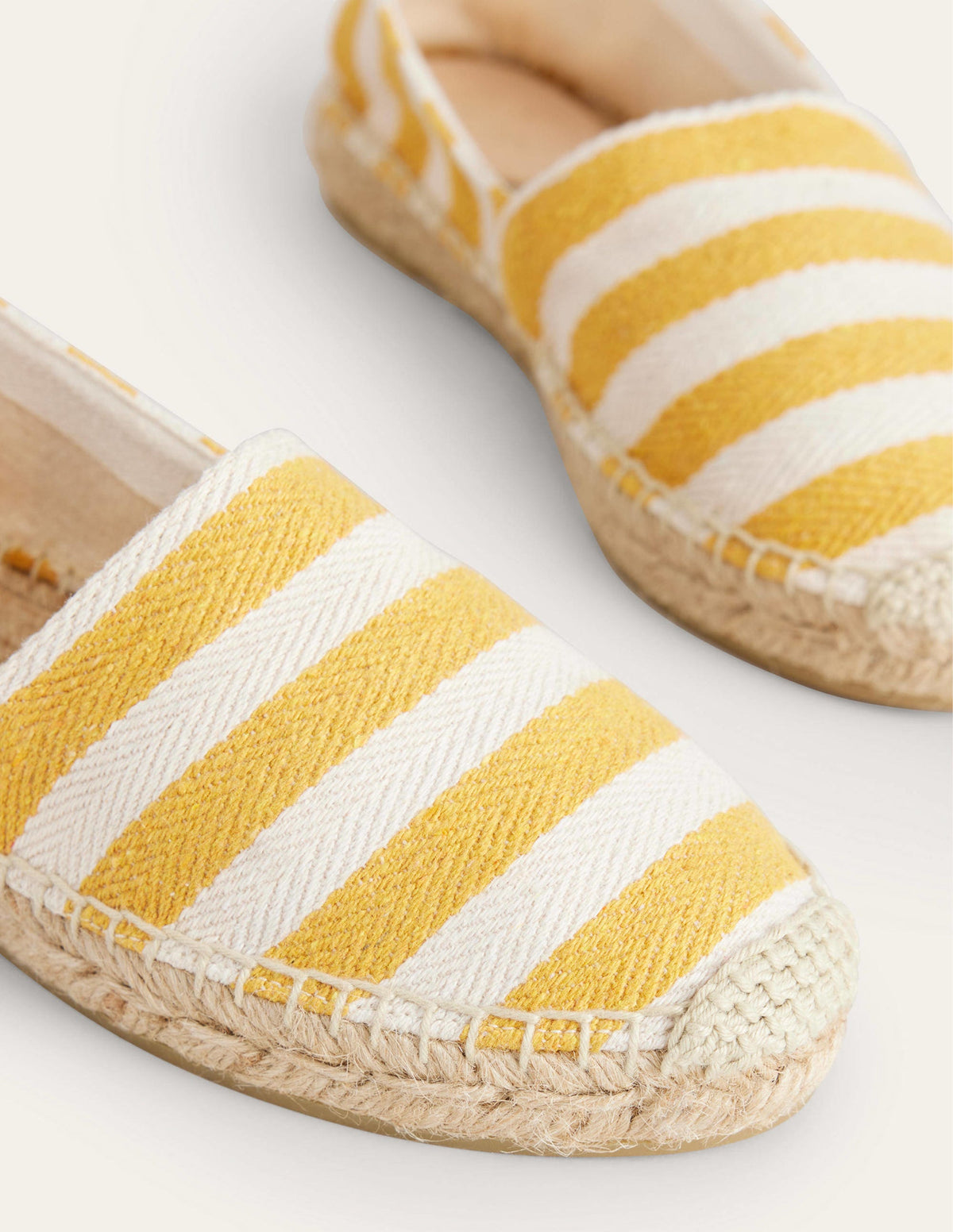 Classic Flat Espadrilles-Ochre Canvas Stripe - Image 3