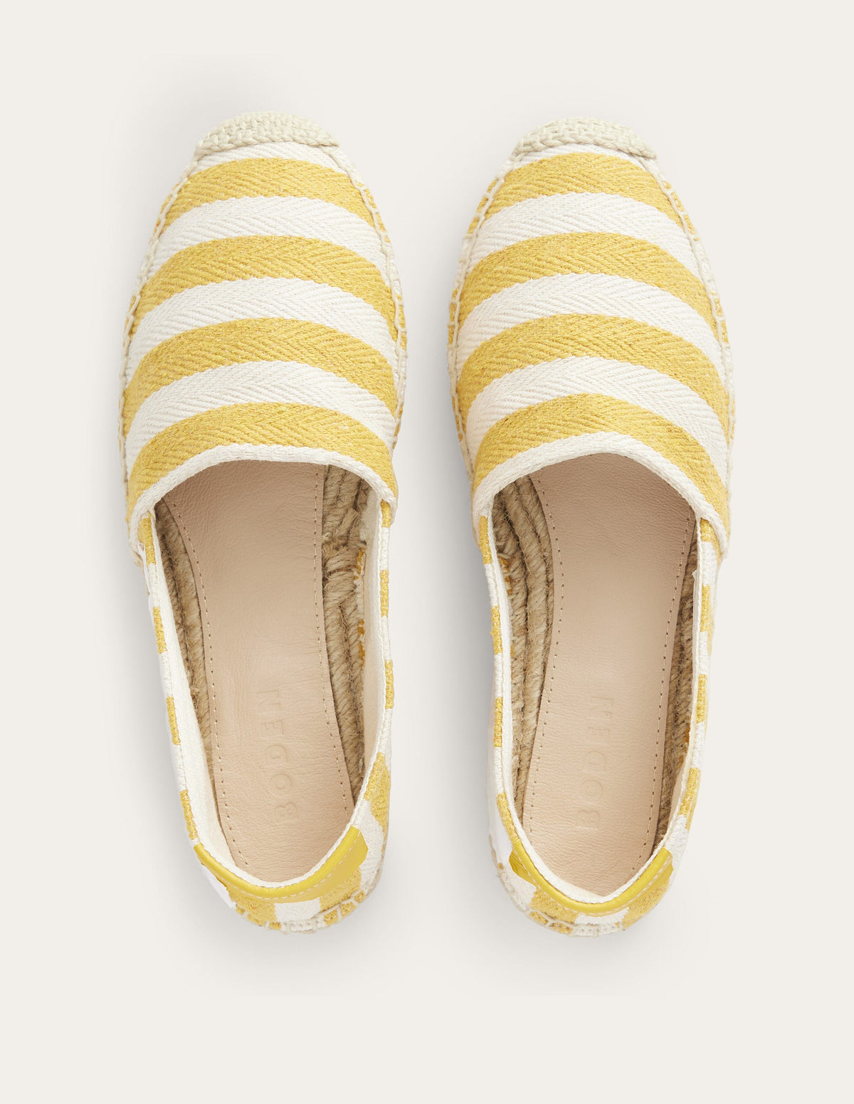 Classic Flat Espadrilles-Ochre Canvas Stripe - Image 4