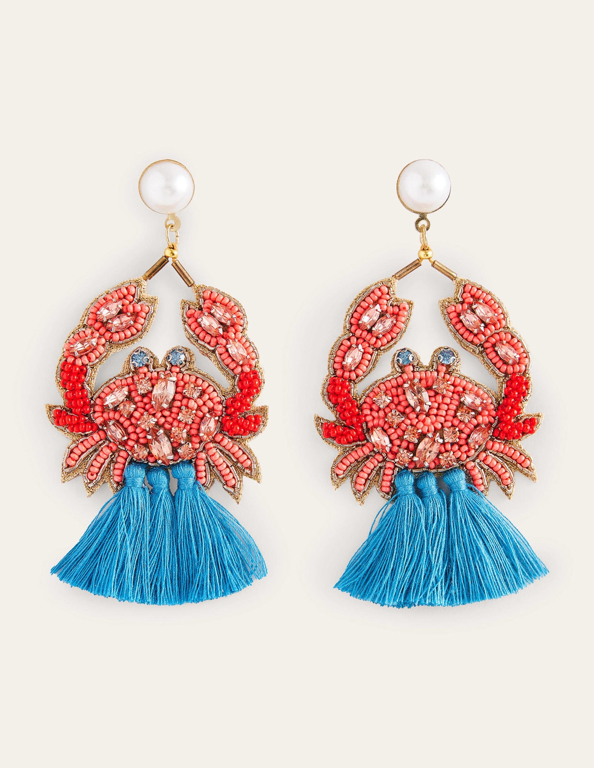 Statement Embellished Earrings-Crab - Image 4