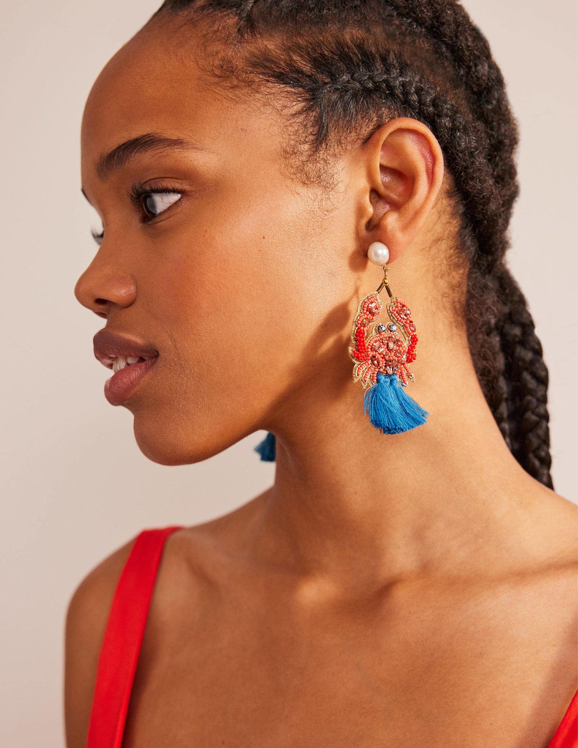 Statement Embellished Earrings-Crab-1