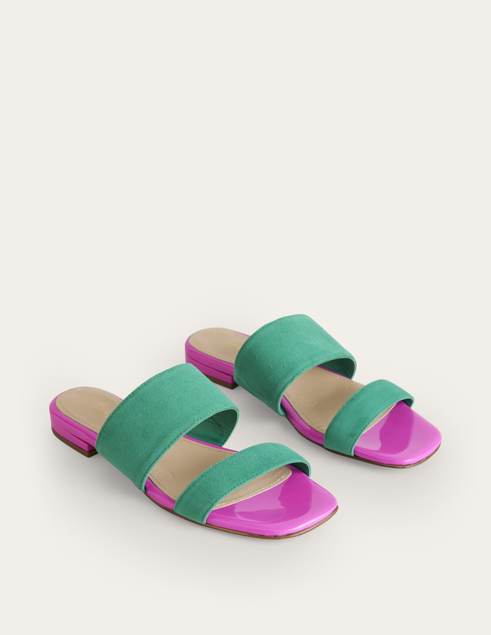 Two Strap Sandals-Green Pepper Leather - Image 4