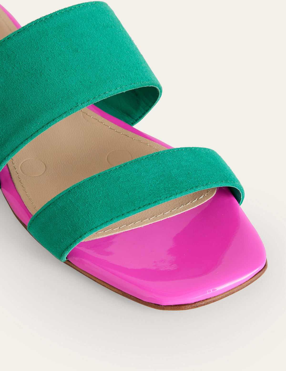 Two Strap Sandals-Green Pepper Leather - Image 5