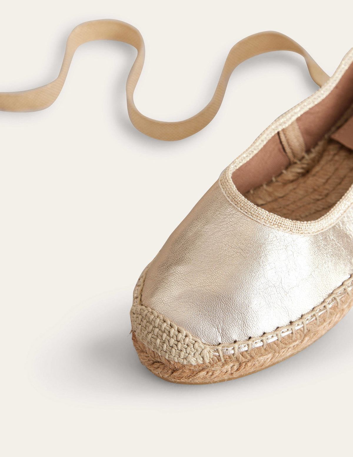 Ankle Tie Espadrilles-Gold Foil - Image 3