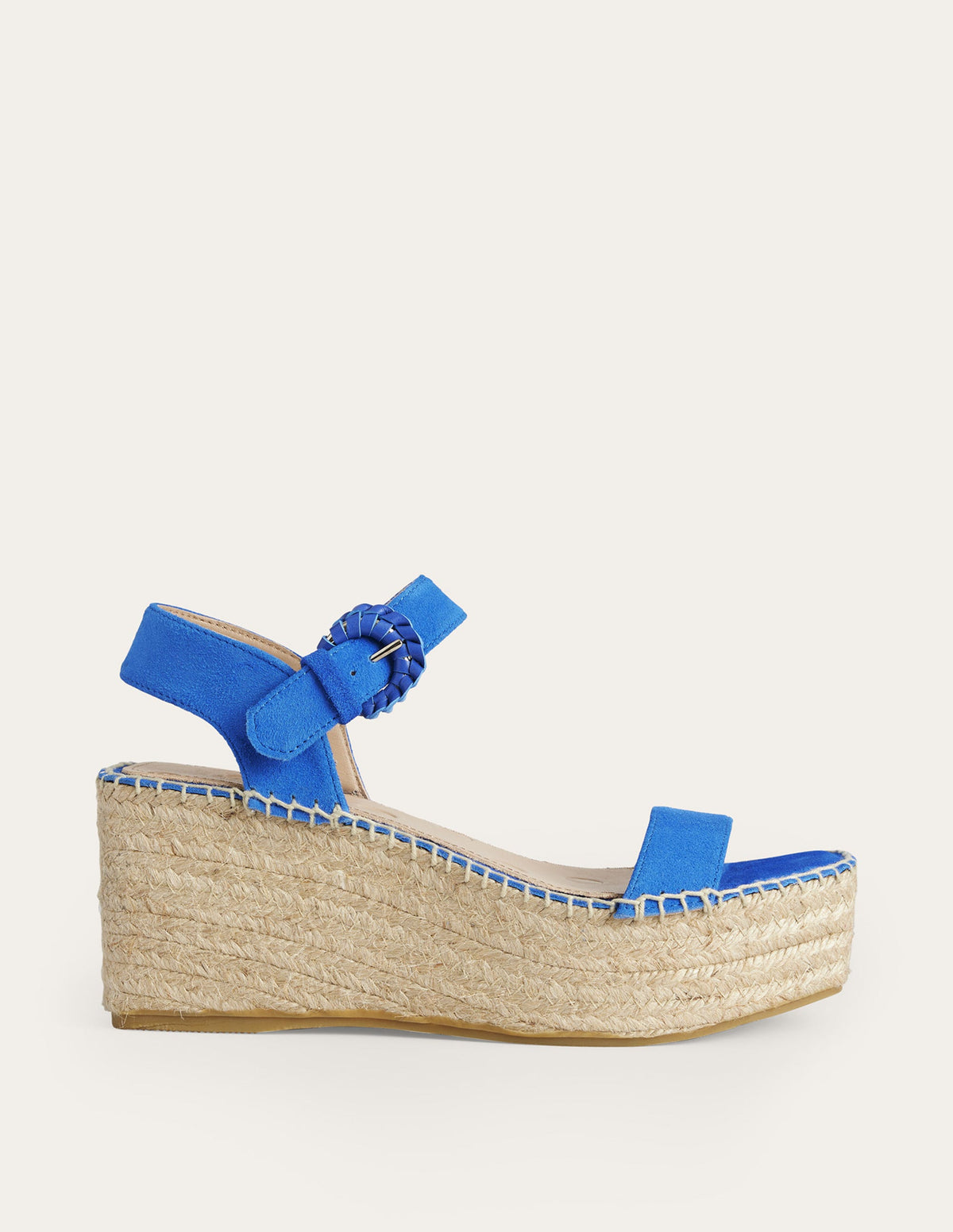 Espadrille Wedges-Blue Heron Suede - Image 1