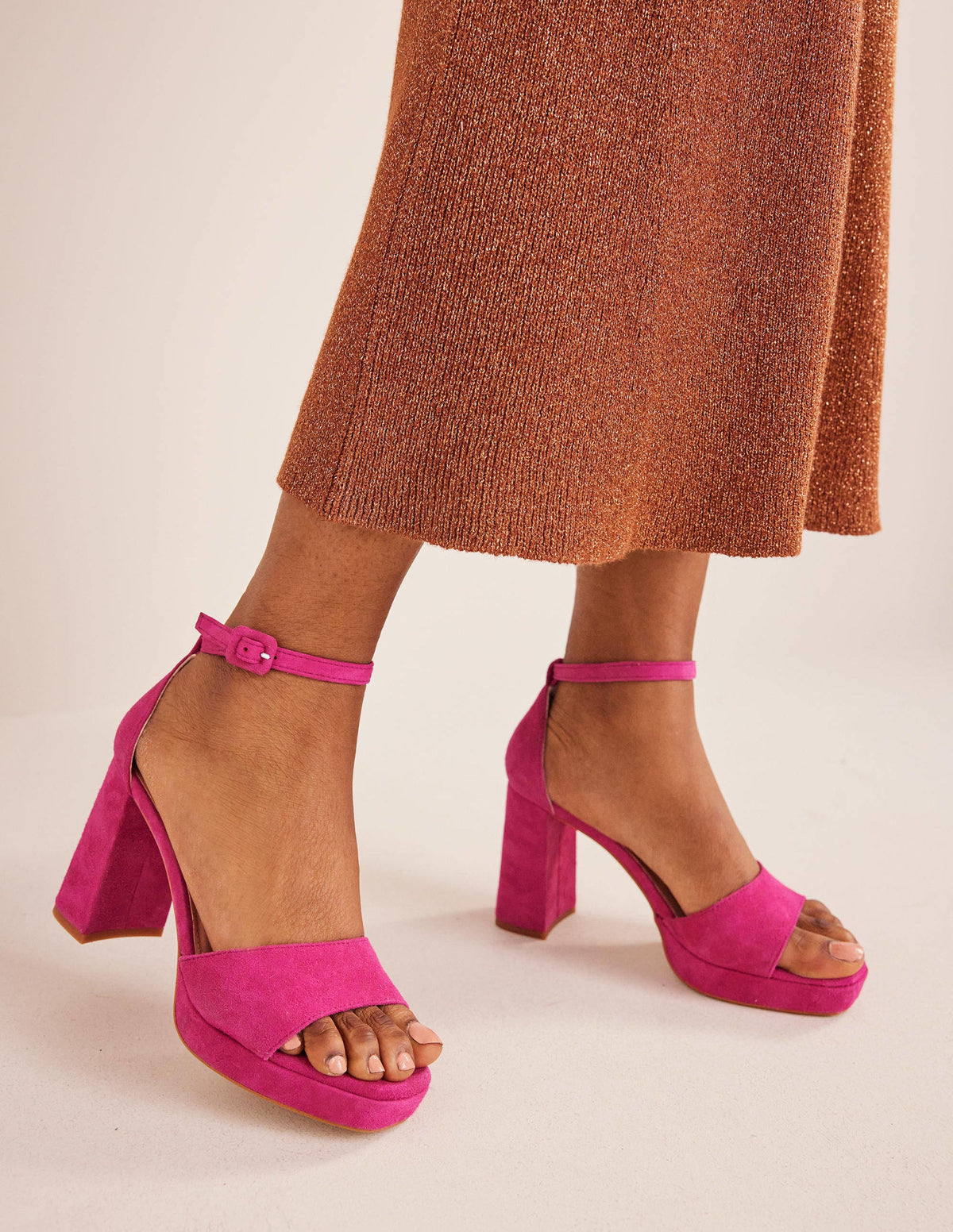 Heeled Platform Sandals-Festival Pink - Image 1