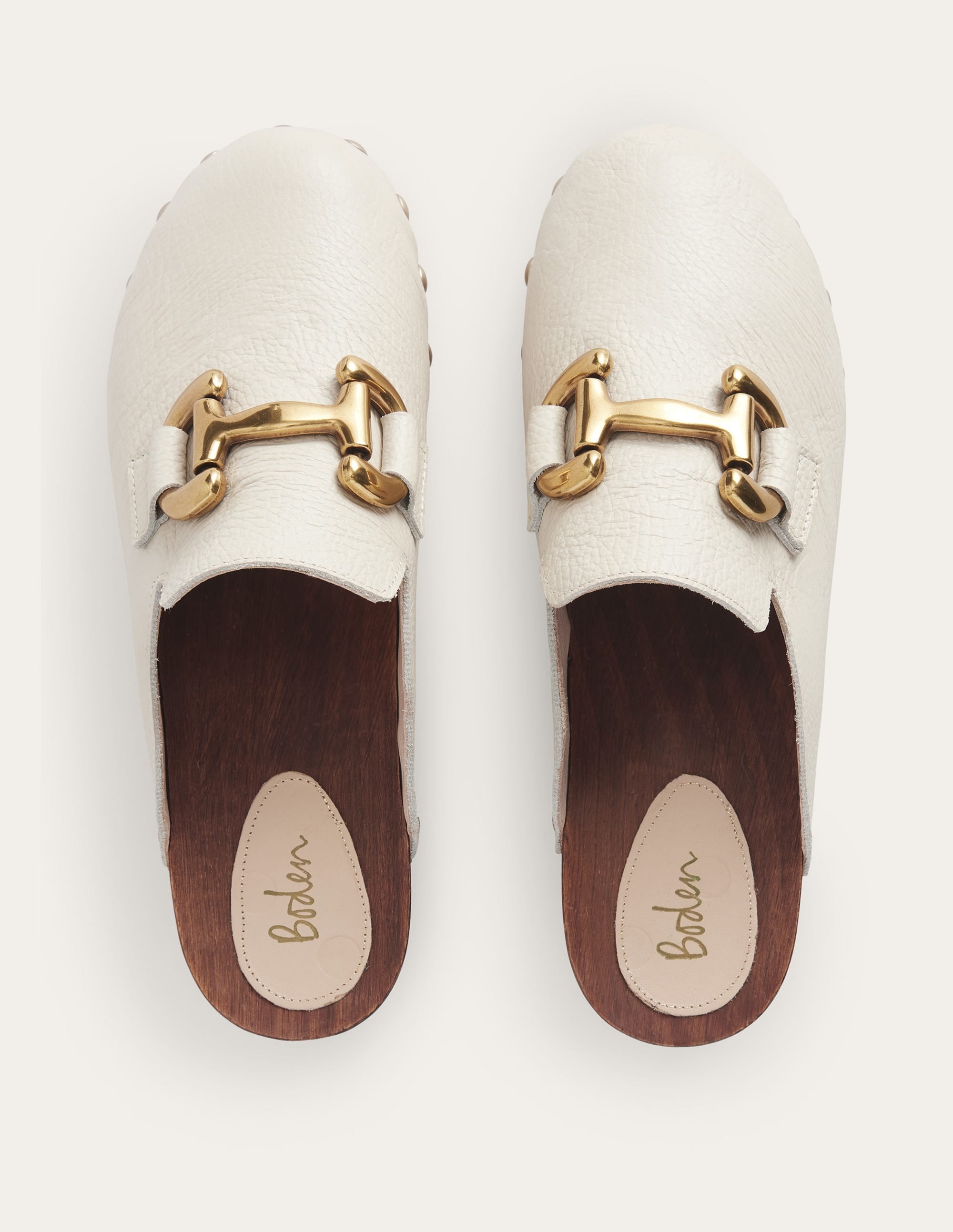Iris Snaffle Heeled Clogs-Ecru - Image 5