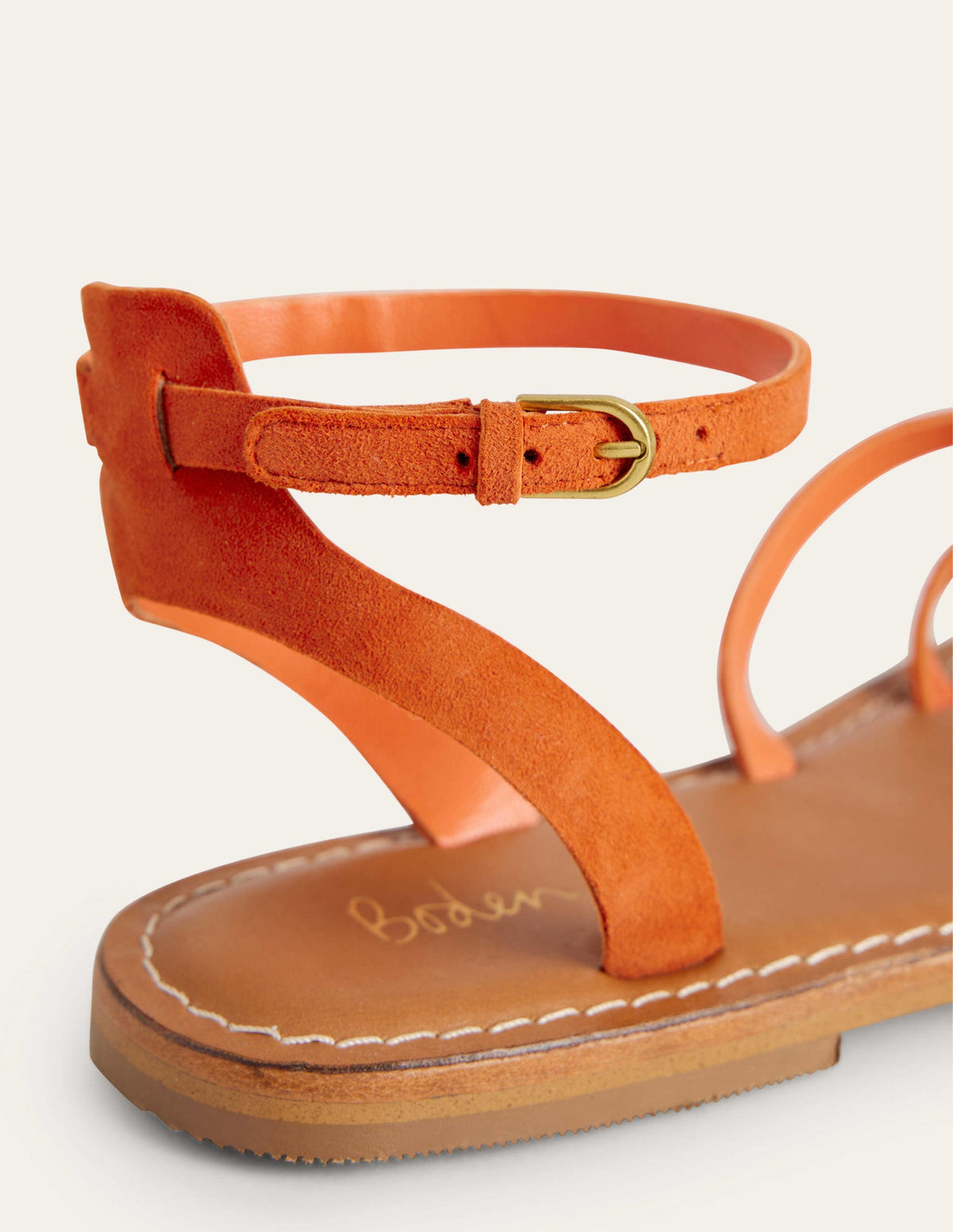 Easy Flat Sandals-Vermillon Red Suede - Image 3