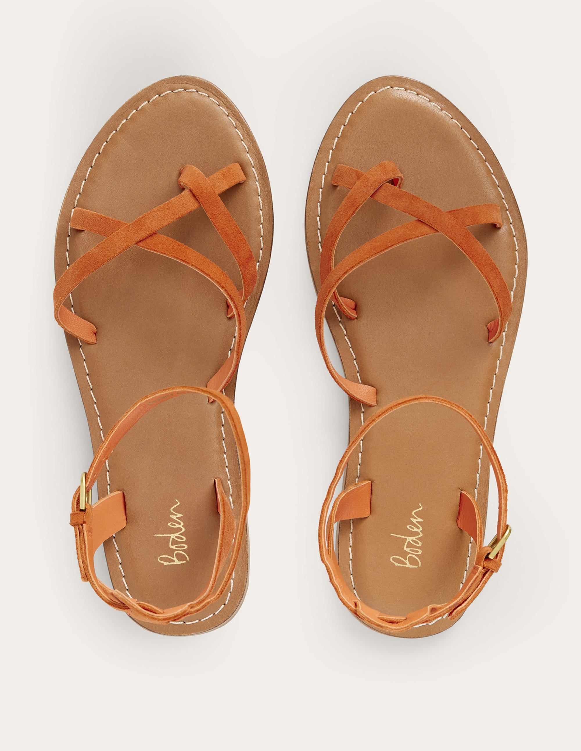 Easy Flat Sandals-Vermillon Red Suede - Image 4