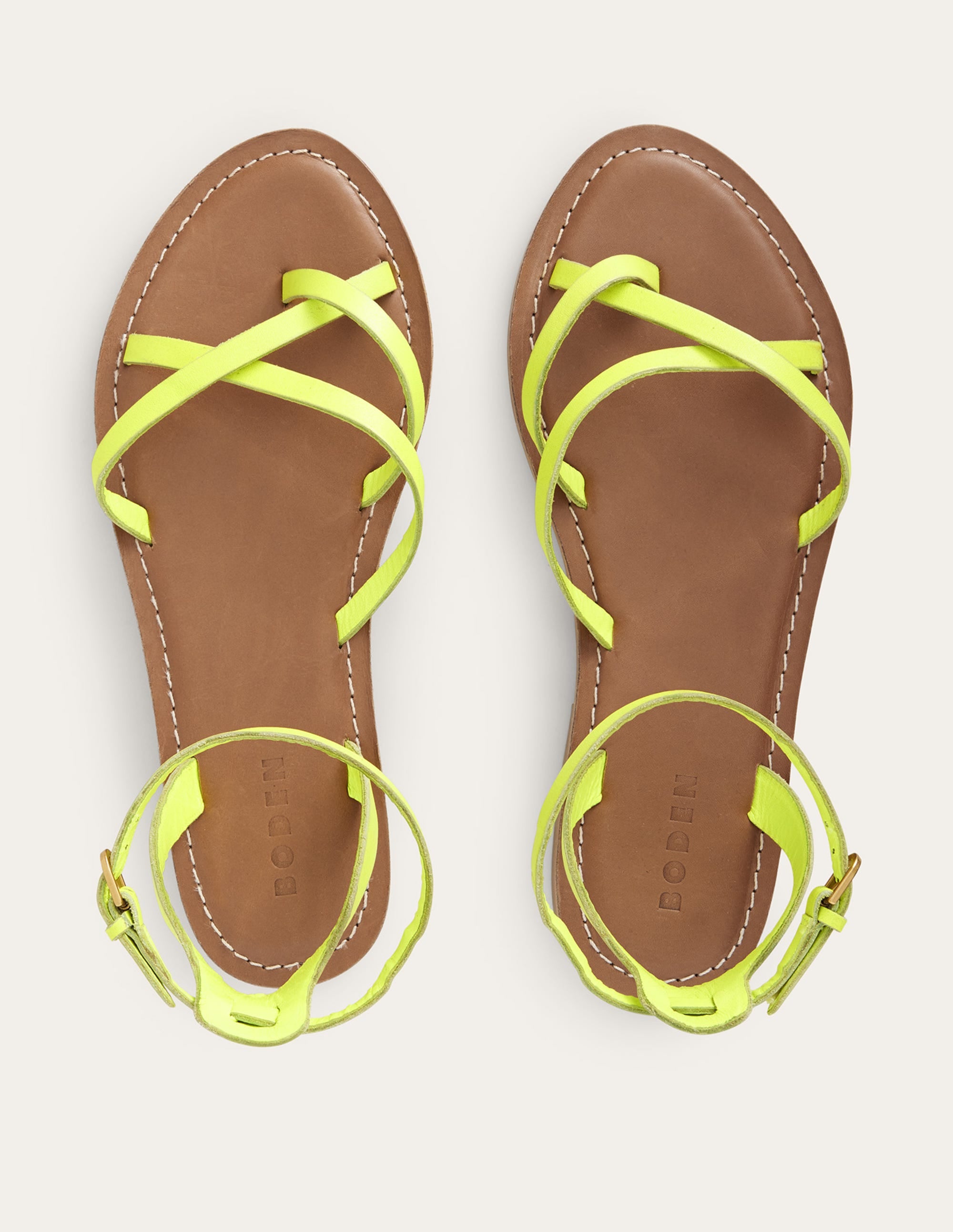 Easy Flat Sandals-Citrus Box Leather - Image 5
